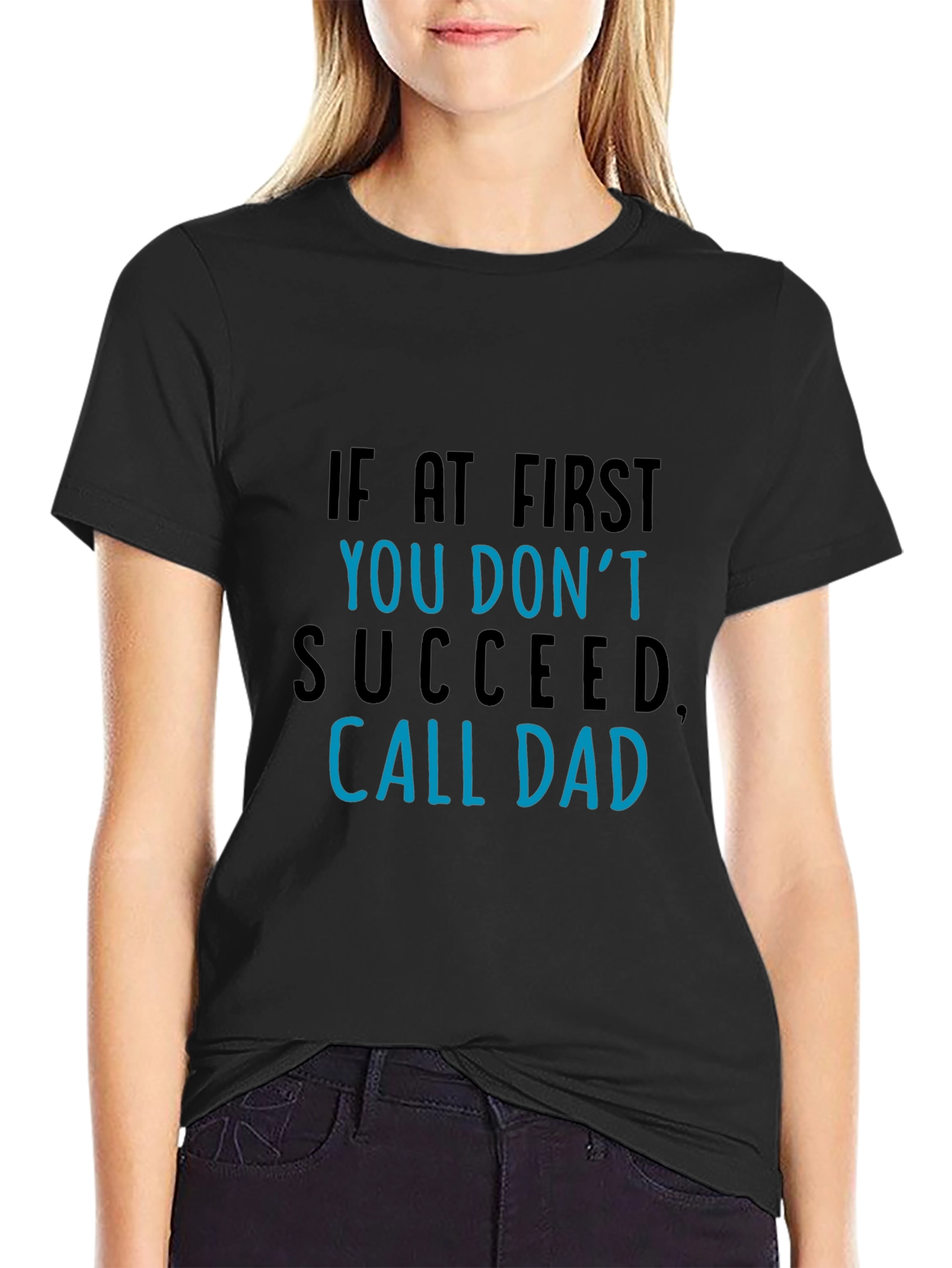 Black Call Dad Funny Graphic Tee - Men's Black T-Shirt view 2