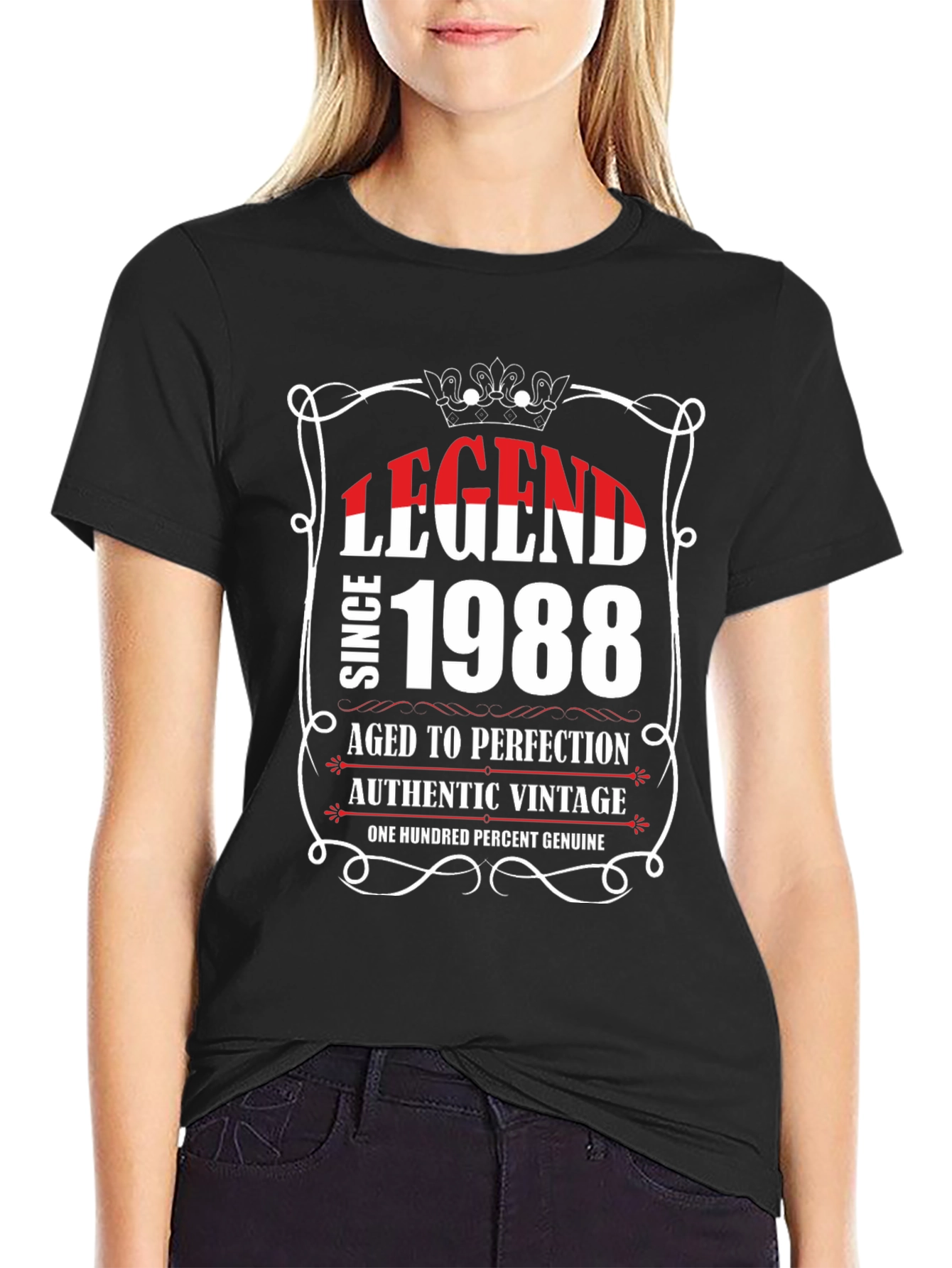 Black Legend Since 1988 Vintage Graphic T-Shirt view 2
