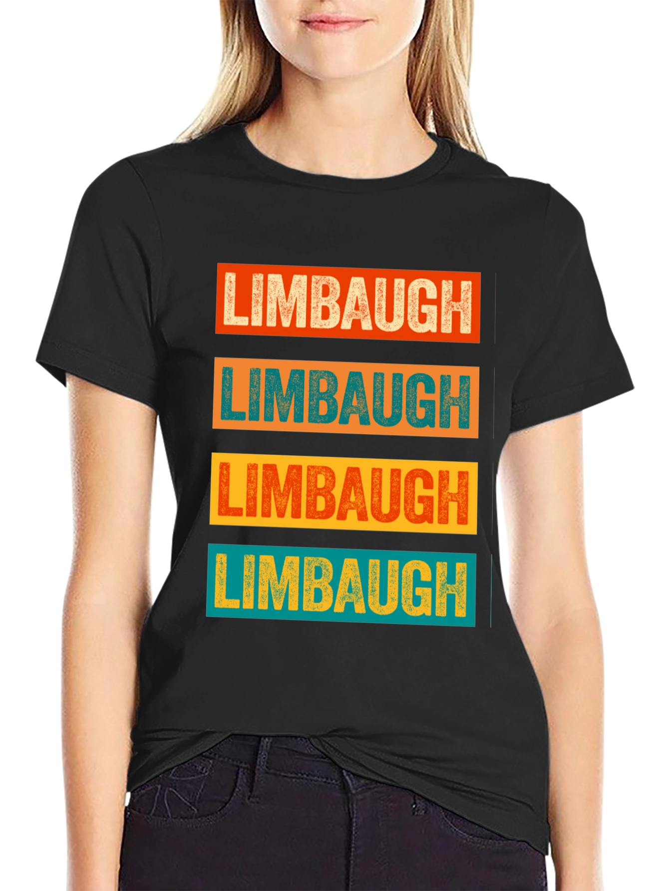 Black Limbaugh T-Shirt Retro Style Graphic Tee view 2