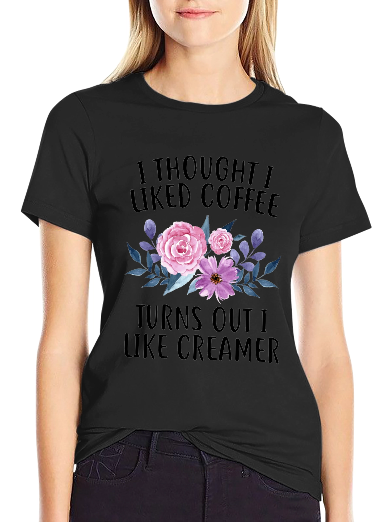 Black Coffee Lover T-Shirt: I Like Creamer view 2