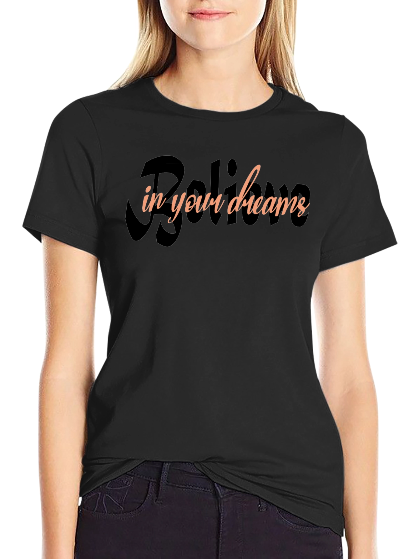 Black Believe in Your Dreams Graphic Tee view 2