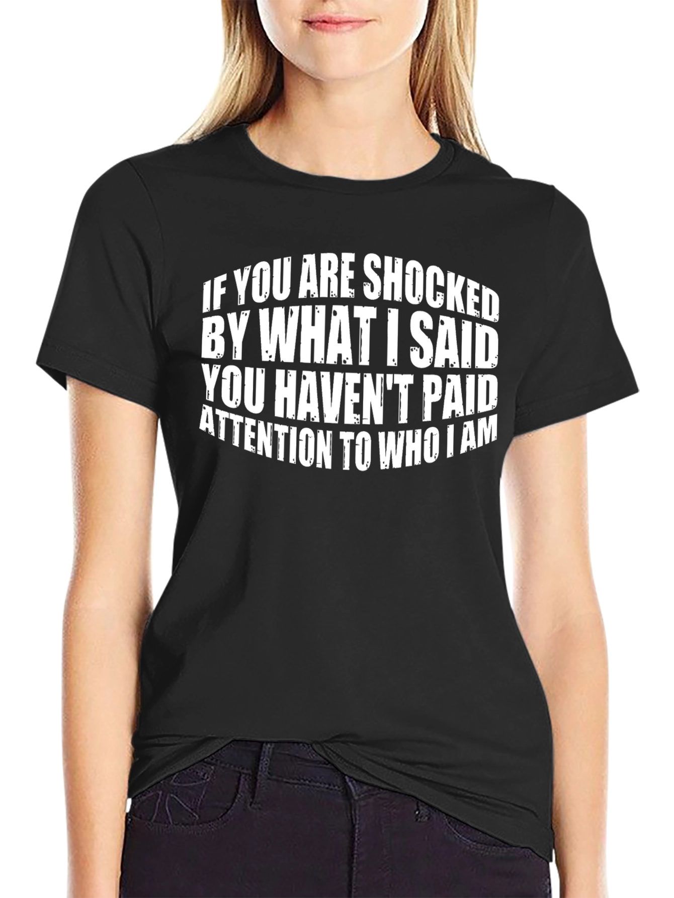 Black Shocked By My Words T-Shirt Funny Graphic Tee view 2