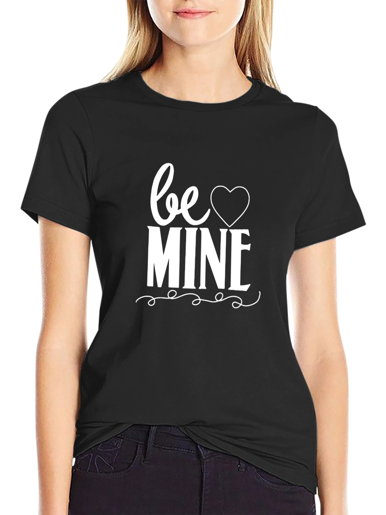 Black Be Mine Graphic T-Shirt - Valentine's Day Tee view 2