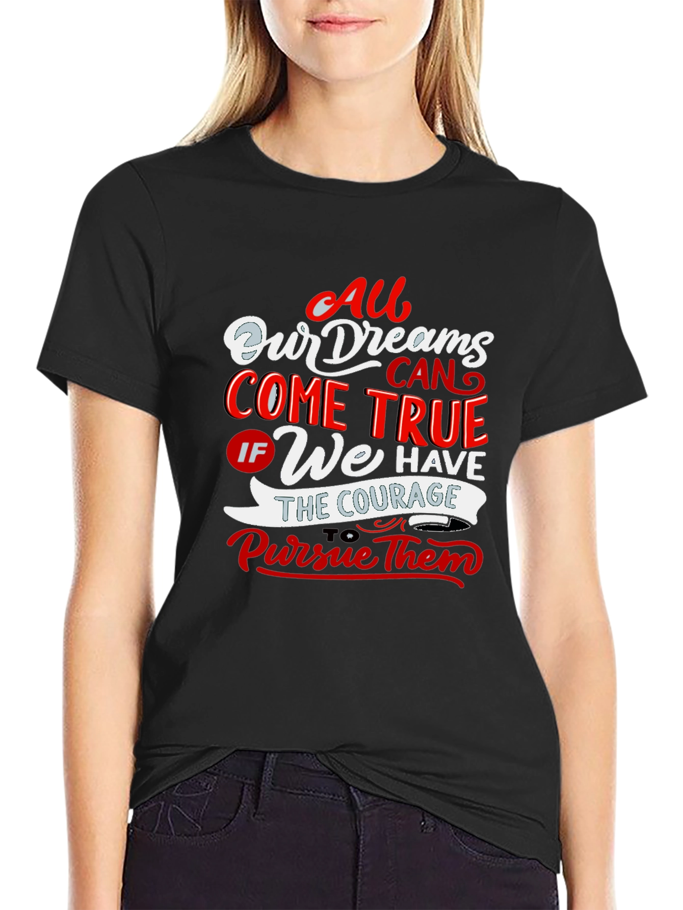 Black Inspirational All Dreams T-Shirt view 2
