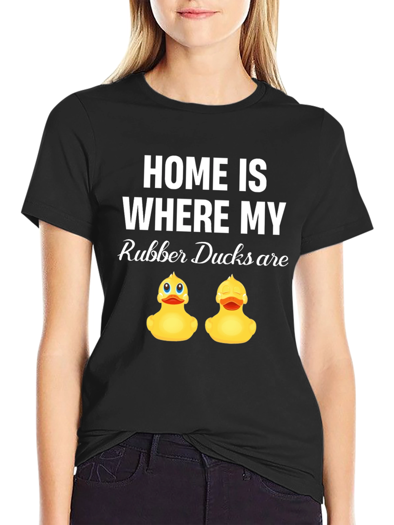 Black Home is Where My Rubber Ducks Are - Graphic T-Shirt view 2