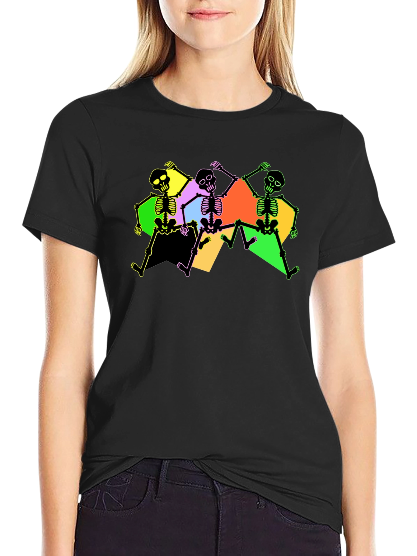 Dancing Skeletons Graphic Tee - Black - 2