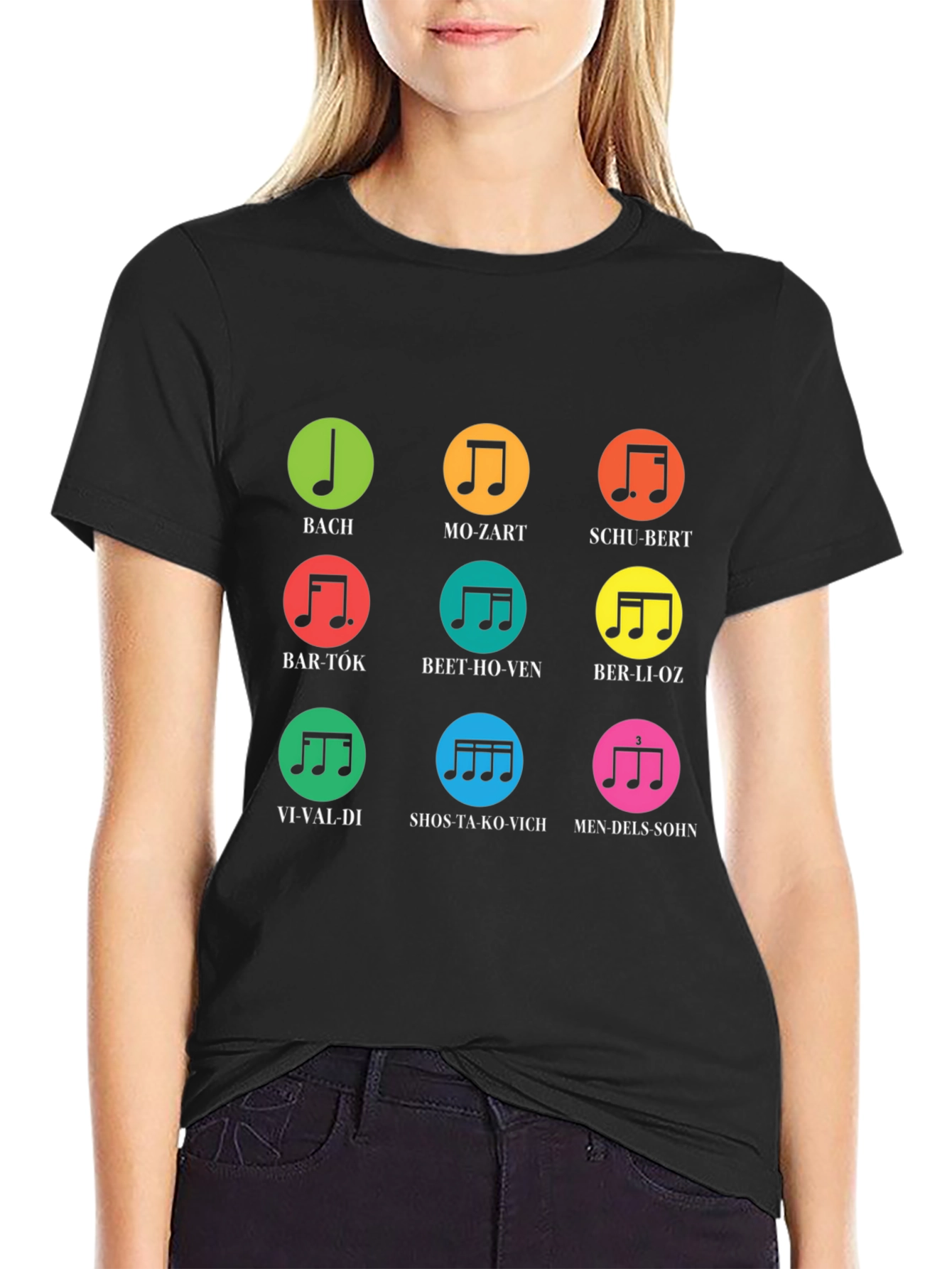Black Musical Composer T-Shirt | Bach, Mozart, Beethoven & More view 2