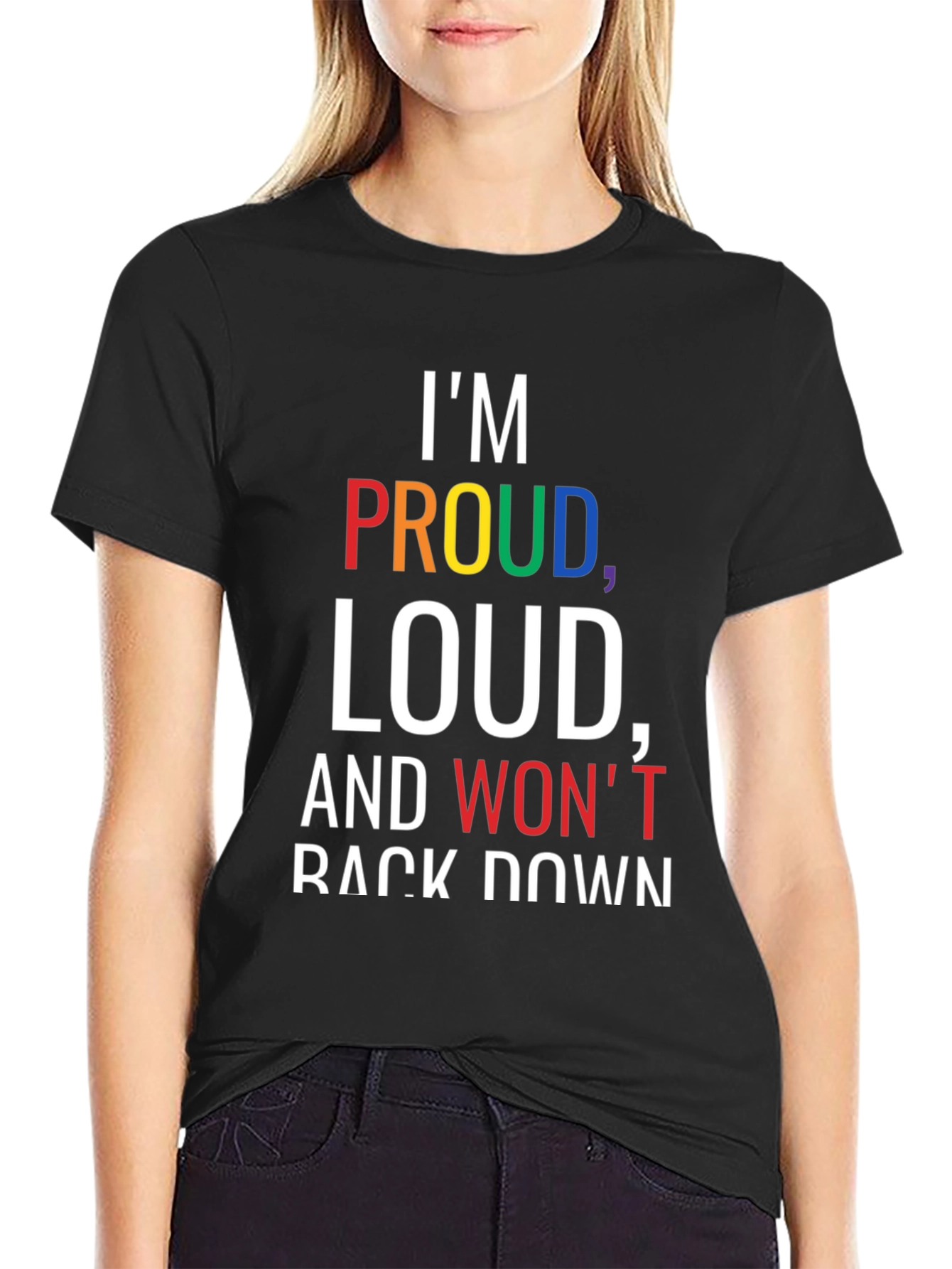Black Proud Loud T-Shirt - Black Pride Tee view 2