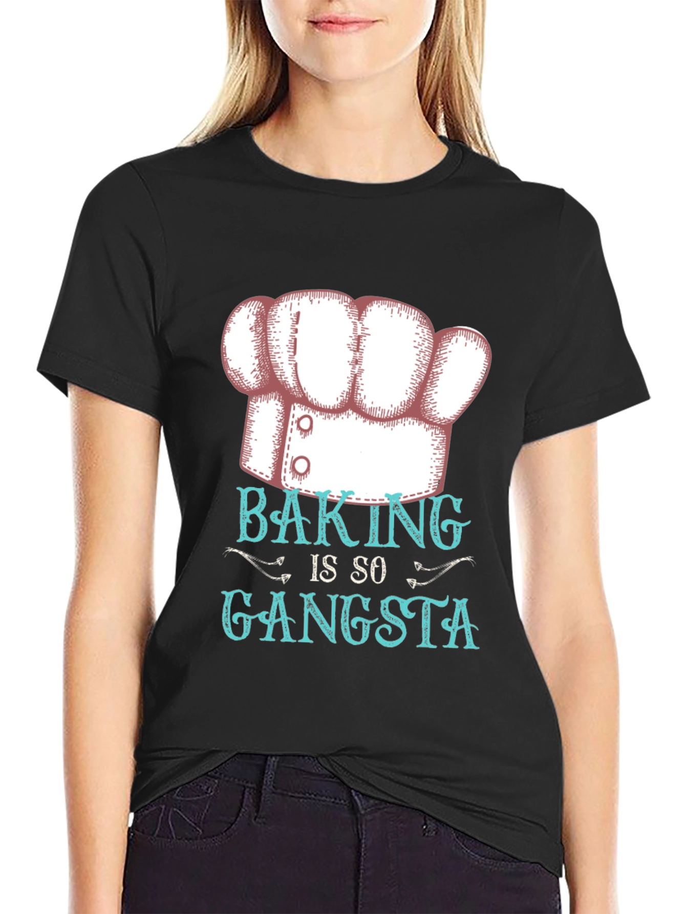 Black Baking Is So Gangsta Graphic T-Shirt view 2
