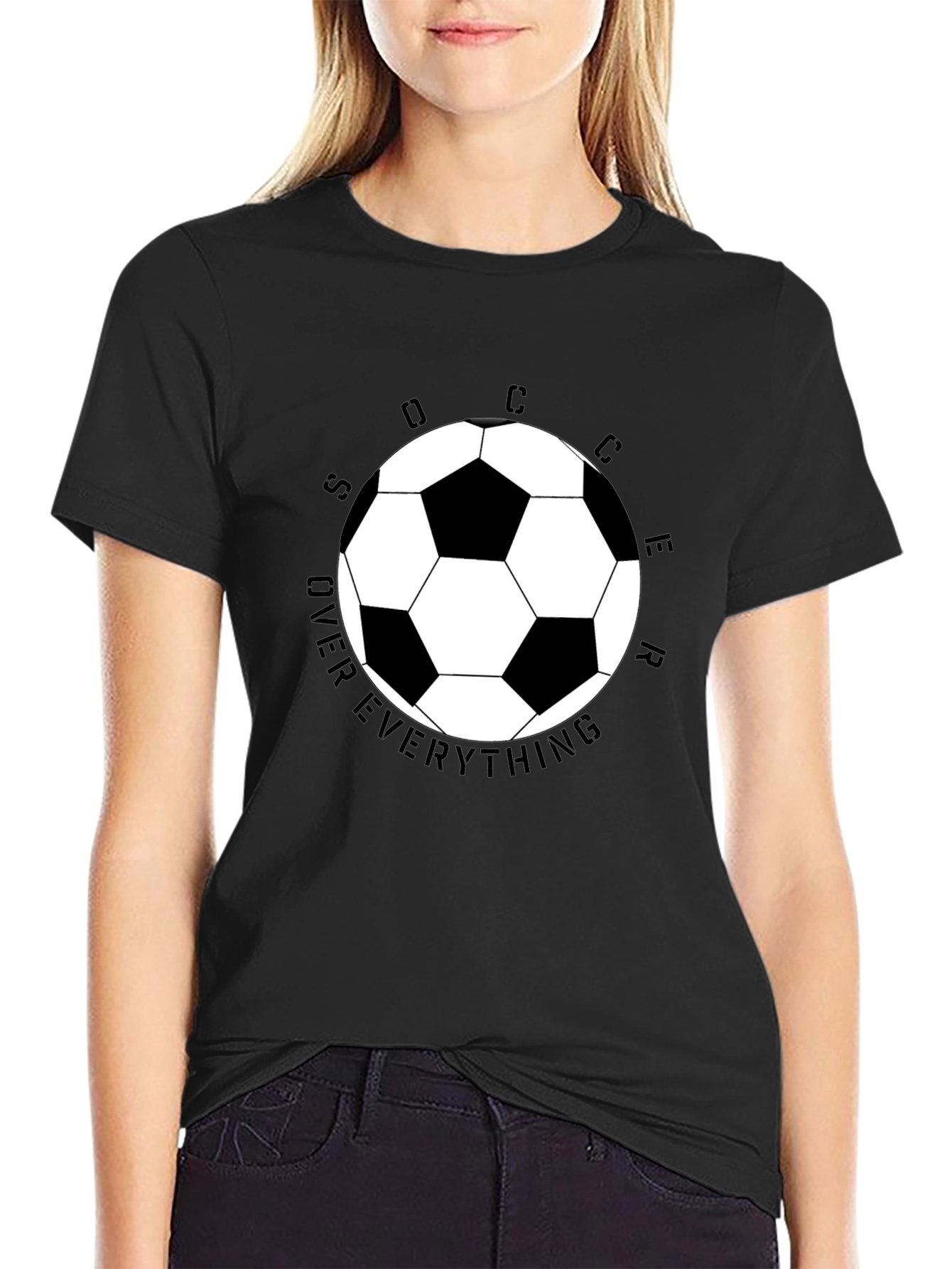 Black Soccer Over Everything Graphic Tee view 2