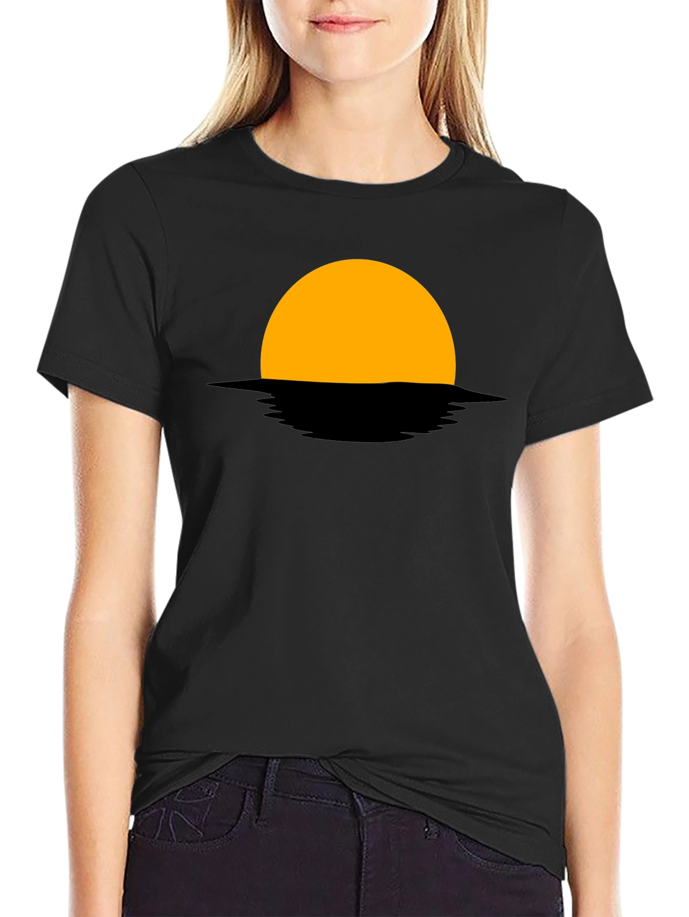 Black Sunset Graphic Tee - Modern Minimalist Design view 2