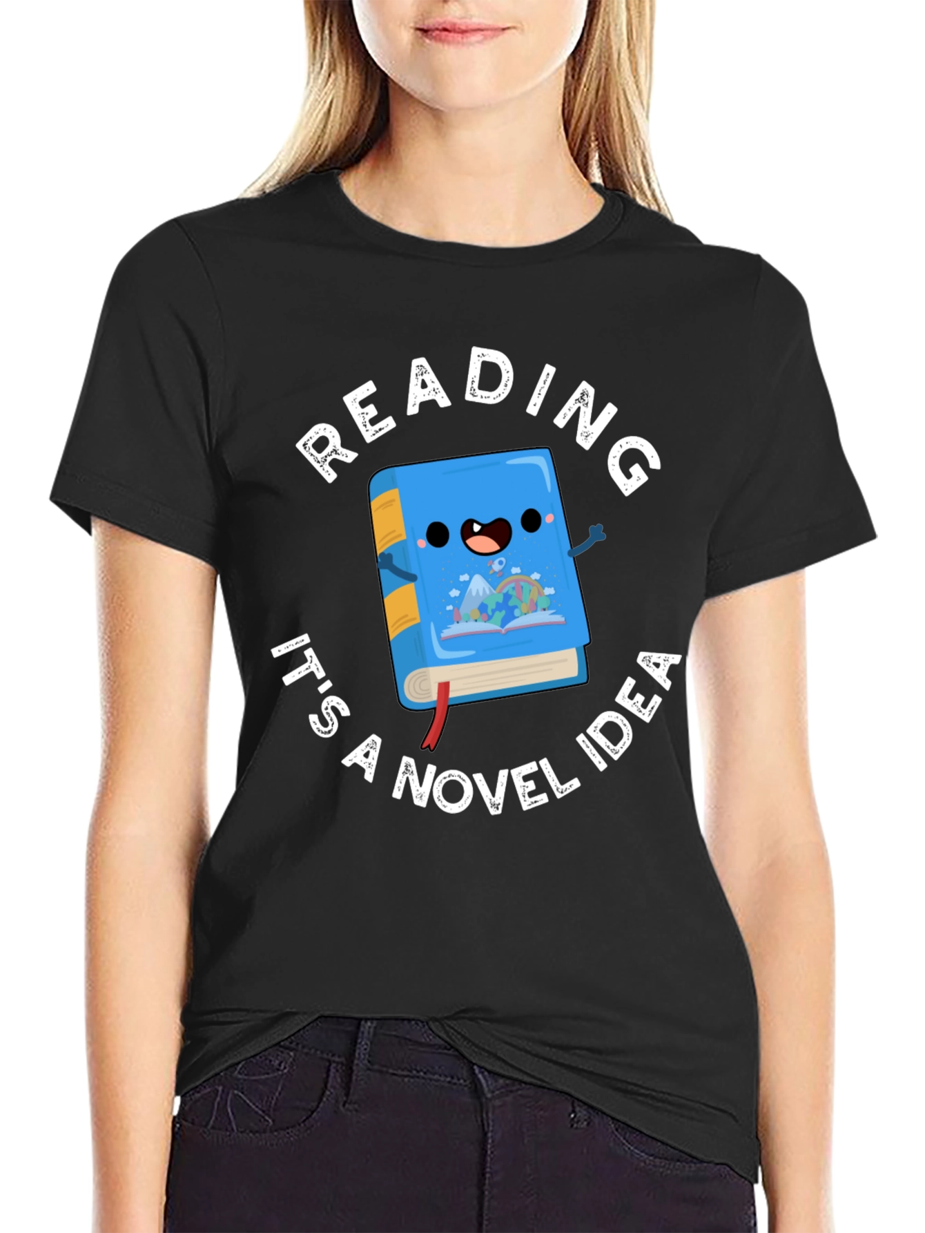Black Reading: Novel Idea Graphic T-Shirt view 2