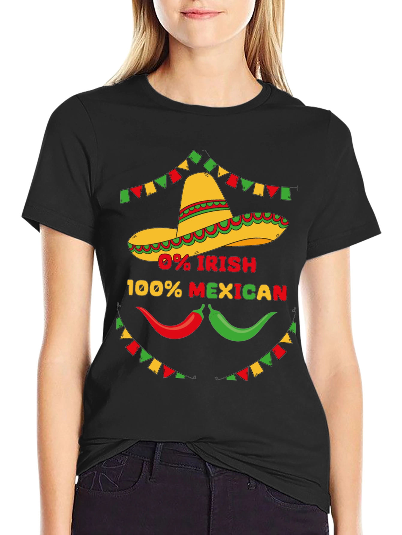 Funny 0% Irish 100% Mexican Graphic Tee - 2