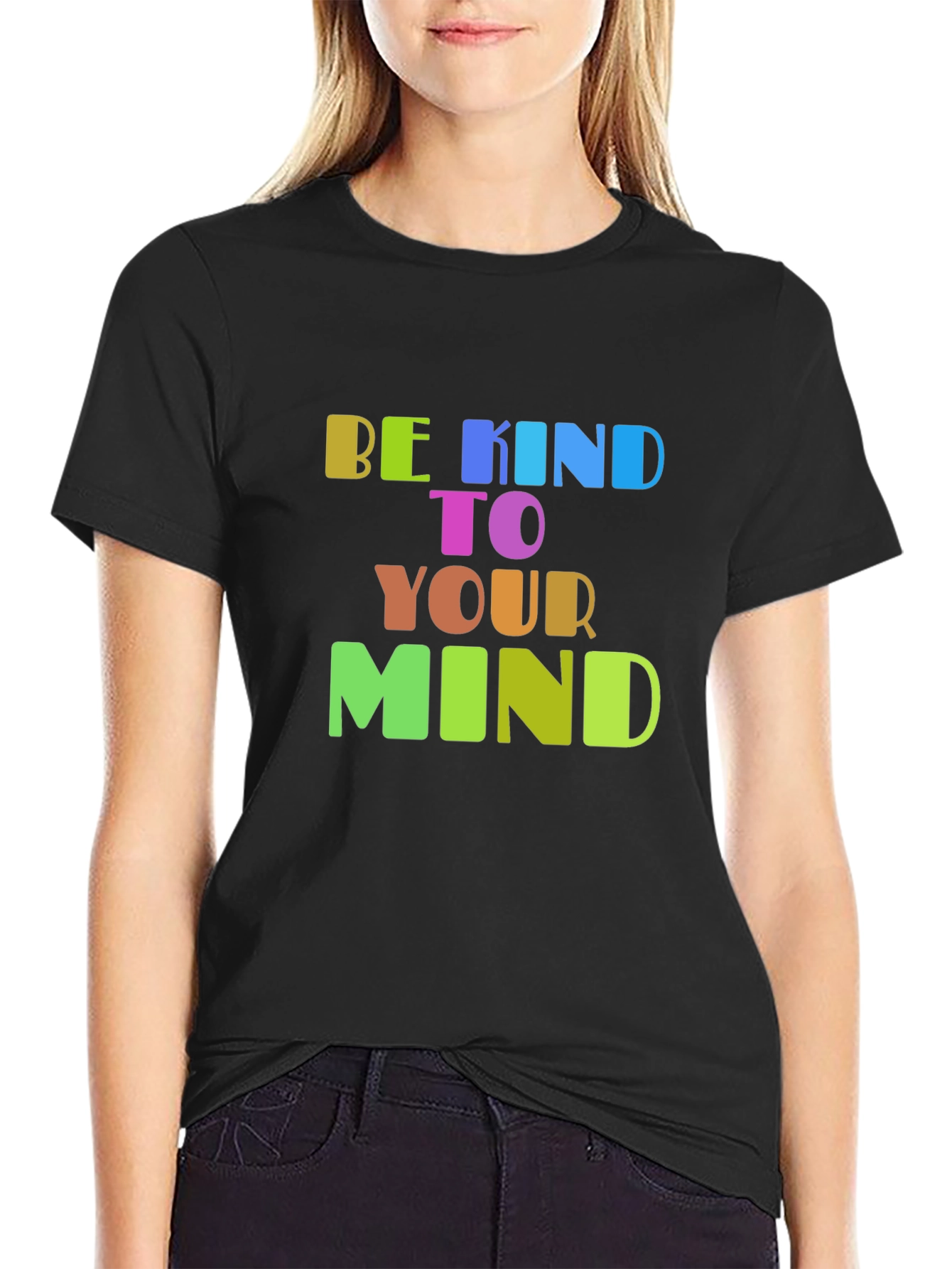 Black Be Kind To Your Mind Graphic T-Shirt view 2