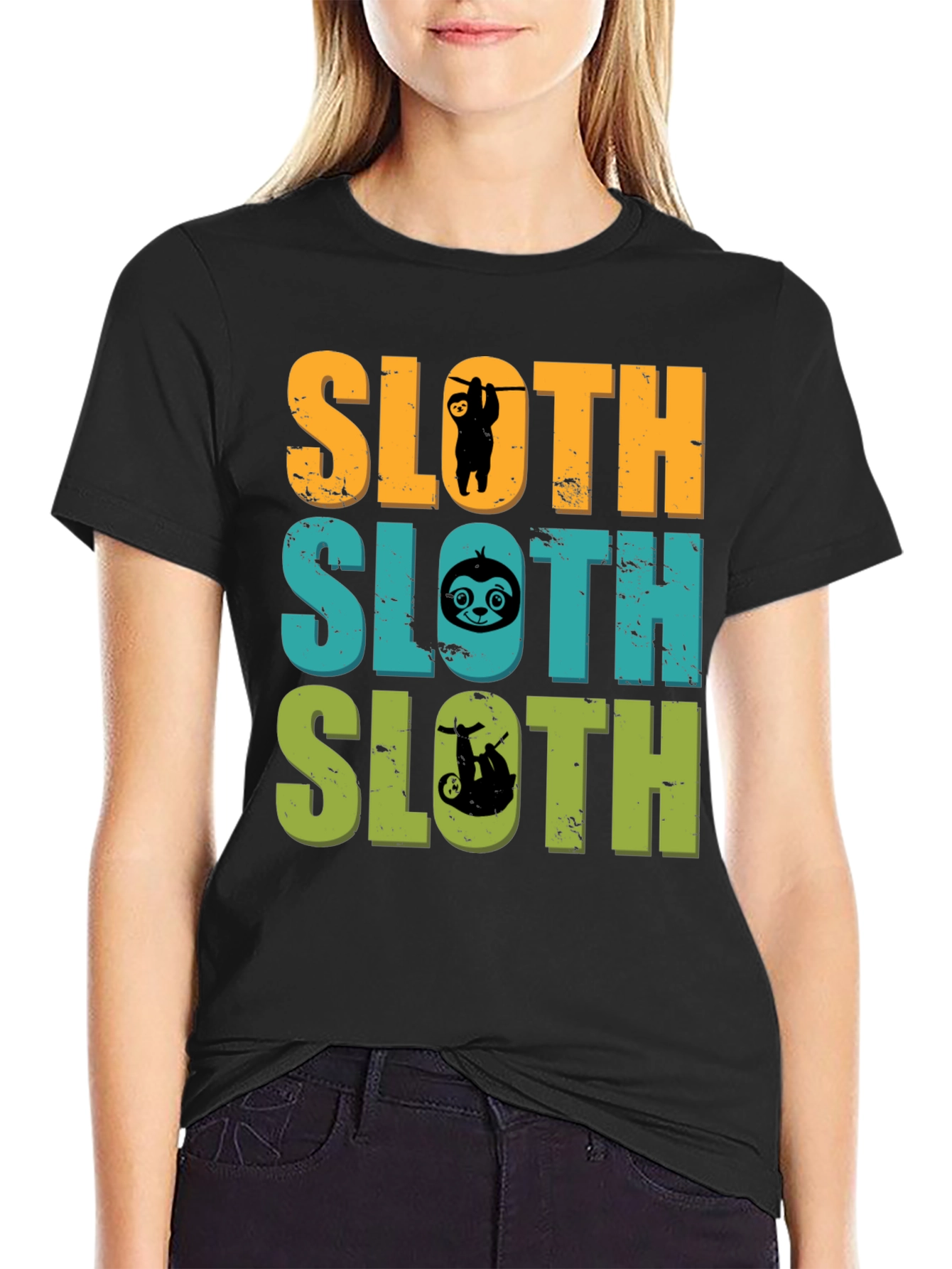 Black Sloth Lover T-Shirt Funny Animal Tee Men's view 2