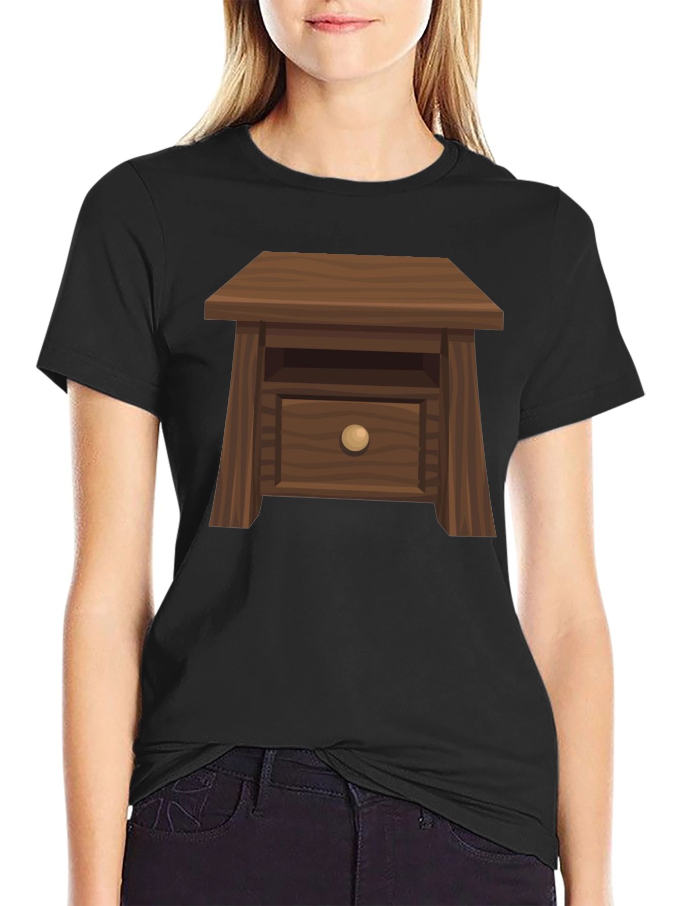 Black Novelty Nightstand Graphic Tee - Unique & Comfortable view 2