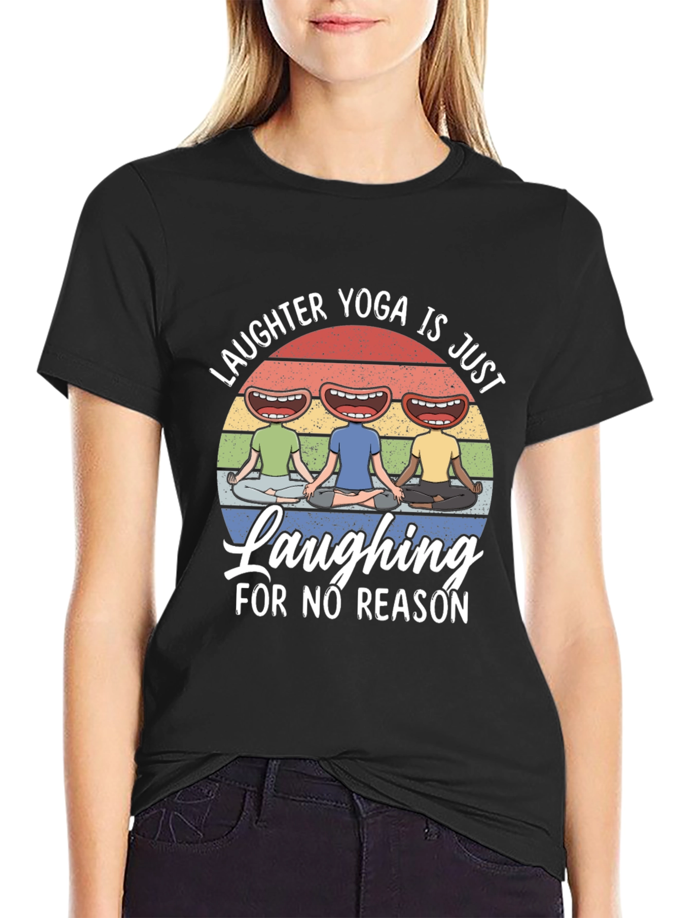 Black Laughter Yoga Black T-Shirt view 2