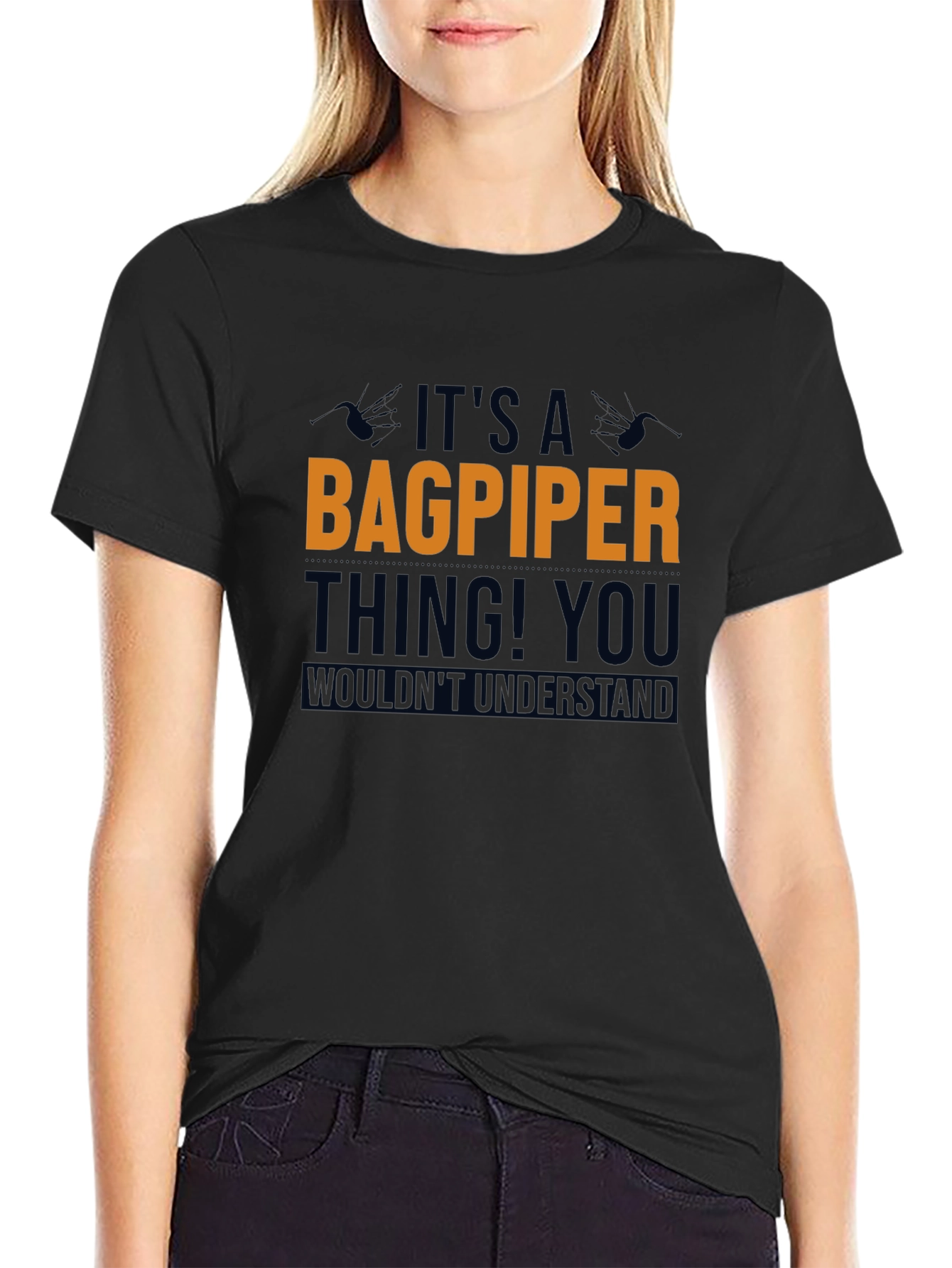 Black It's a Bagpiper Thing T-Shirt - Black view 2