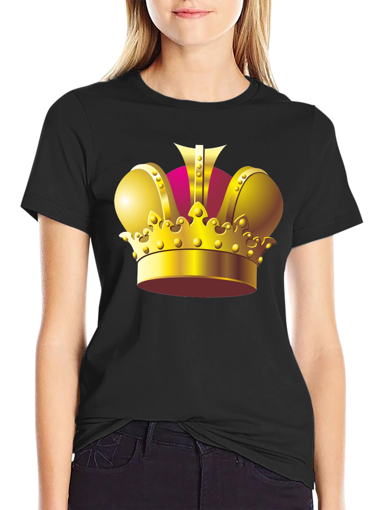 Black Regal Crown Graphic Tee - King Style view 2