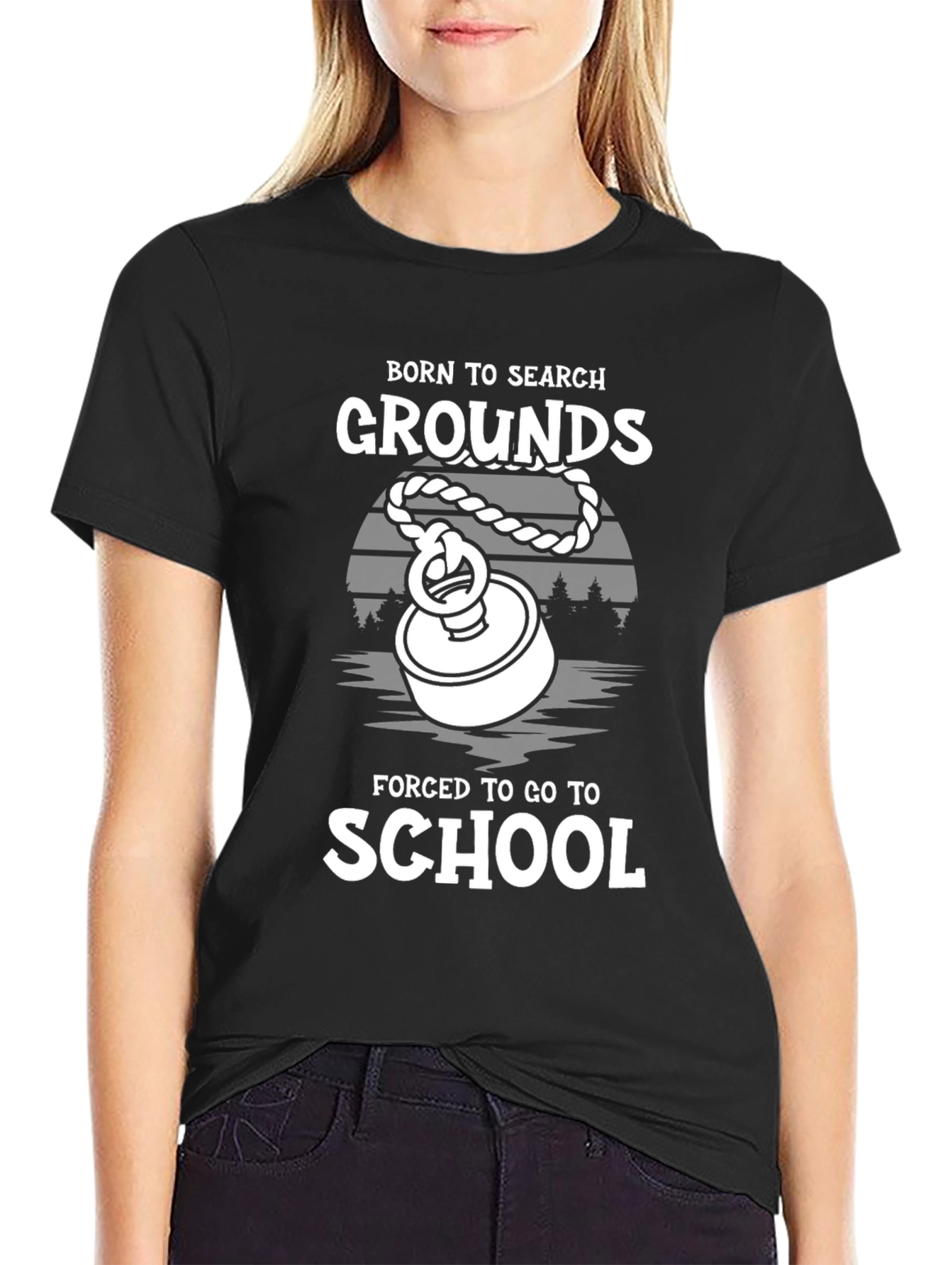Black Born to Search Grounds T-Shirt view 2