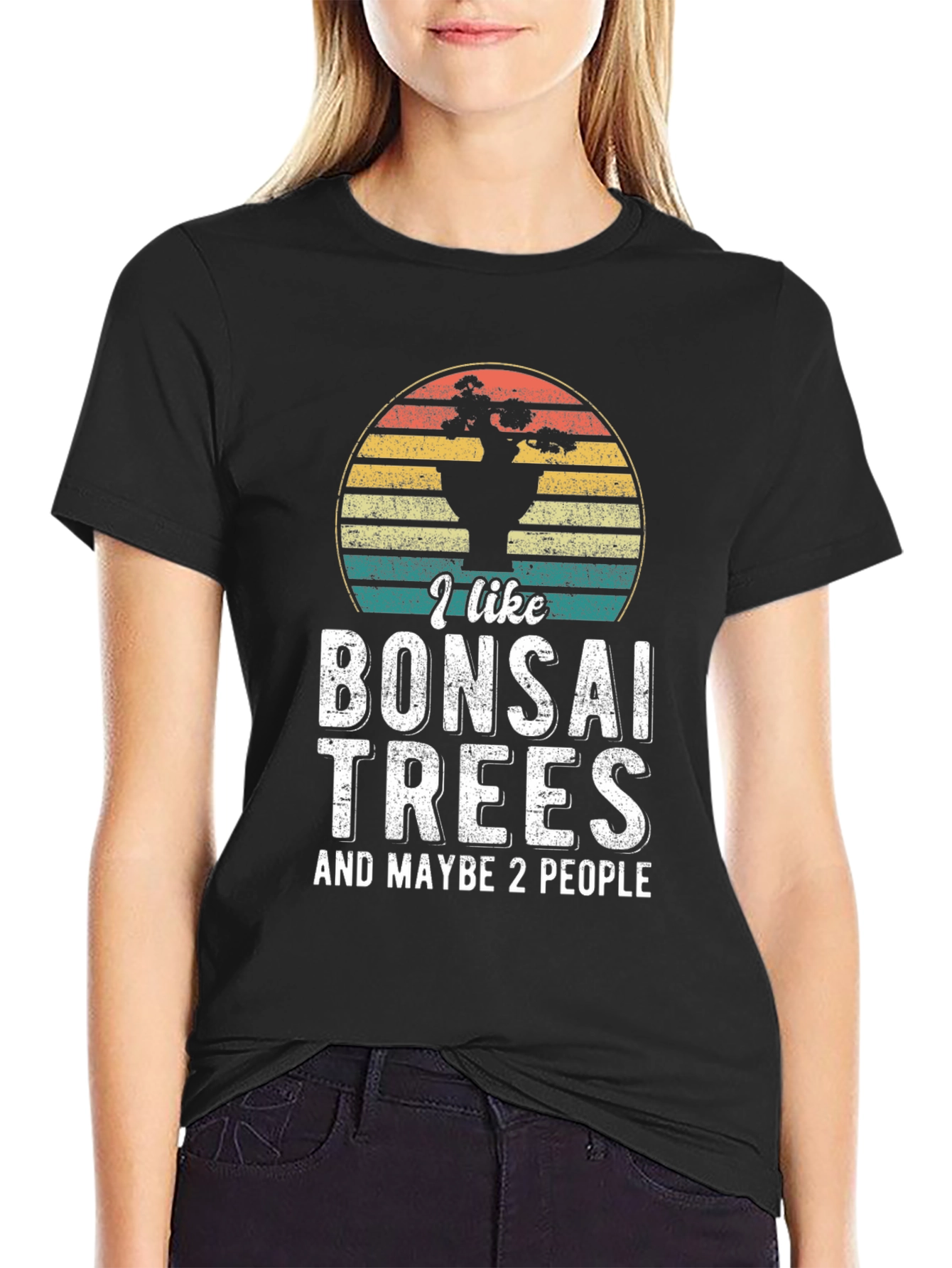 Black Bonsai Tree Lover T-Shirt - I Like Bonsai Trees & Maybe 2 People view 2