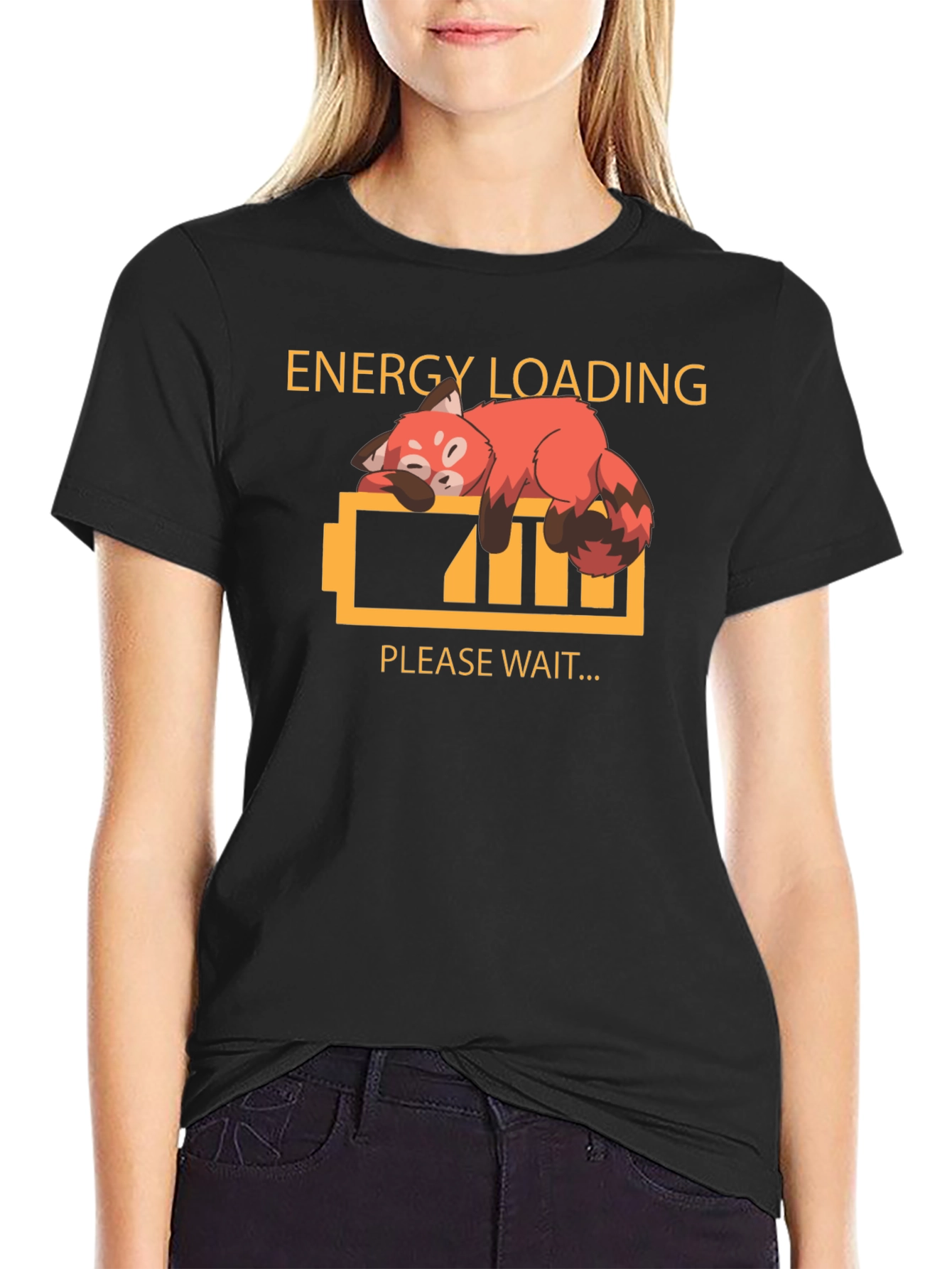 Black Energy Loading Red Panda T-Shirt view 2