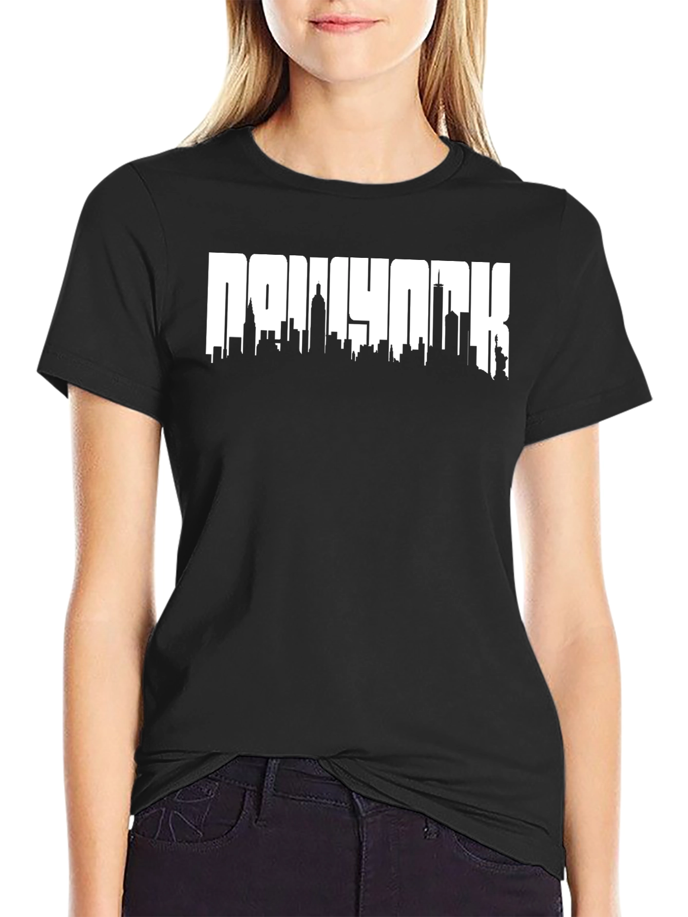 Black New York Skyline Graphic Tee - Men's Black T-Shirt view 2