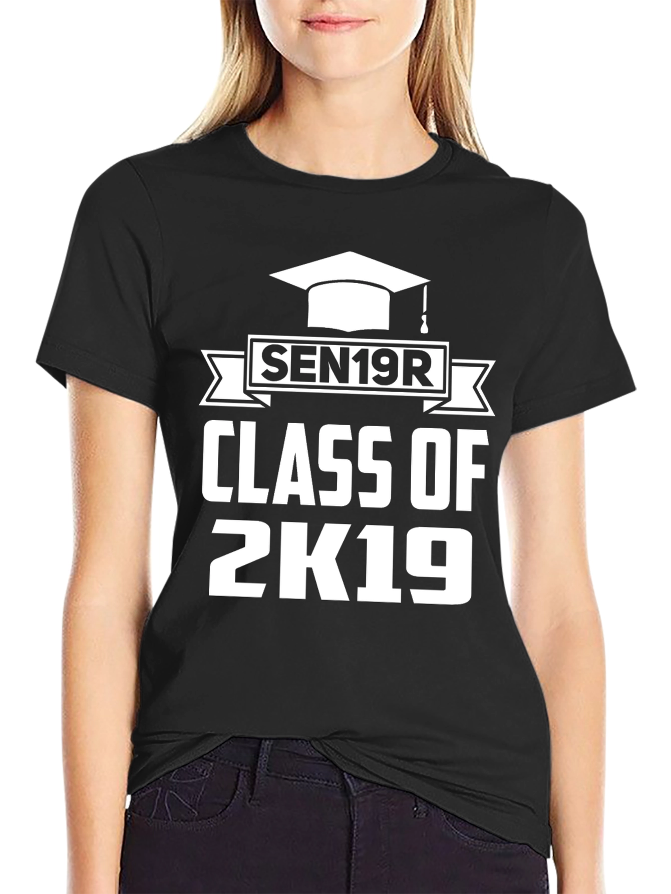 Black Senior Class of 2K19 Graduation T-Shirt view 2