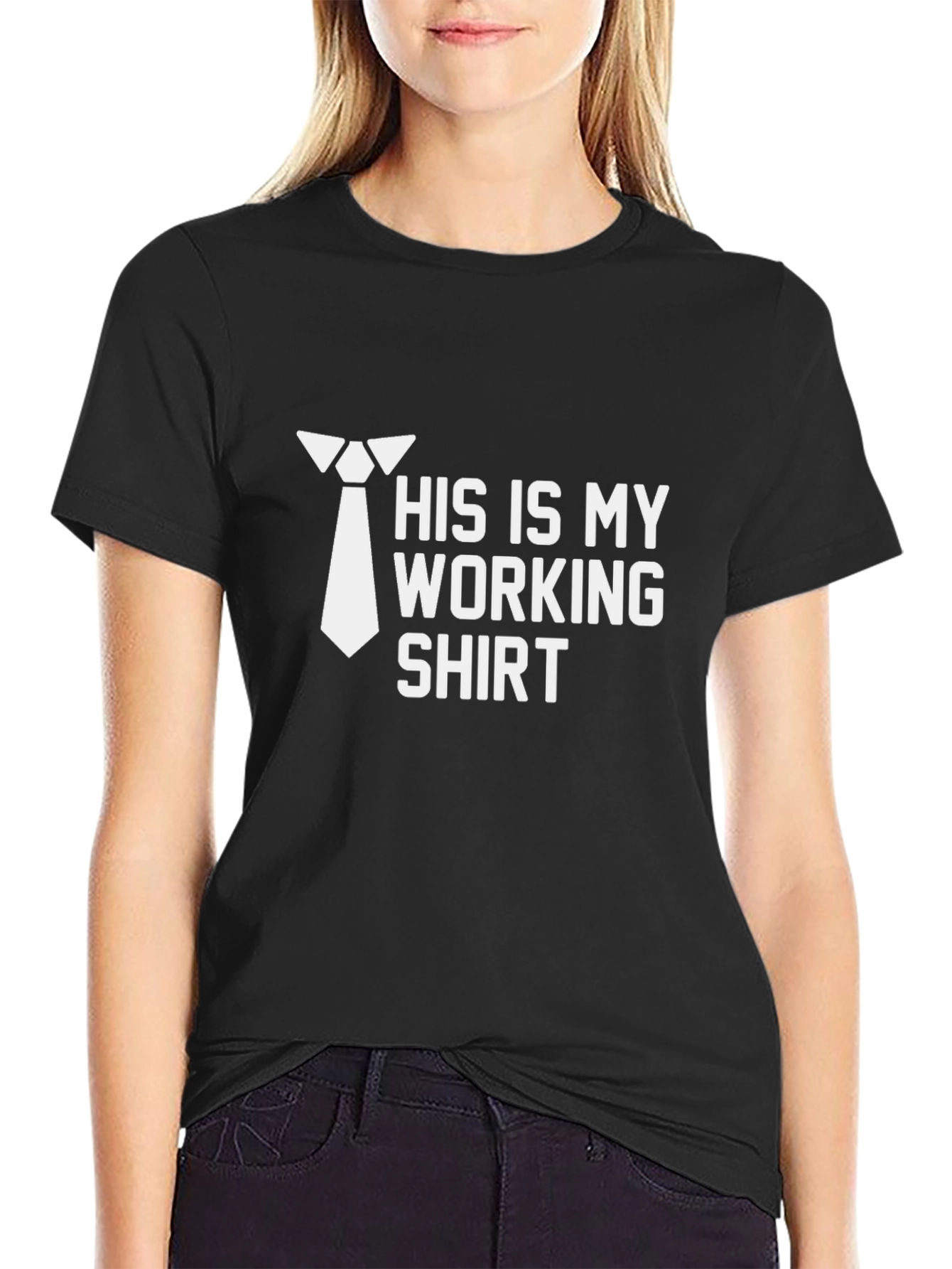 Black His is My Working Shirt - Funny Graphic Tee view 2