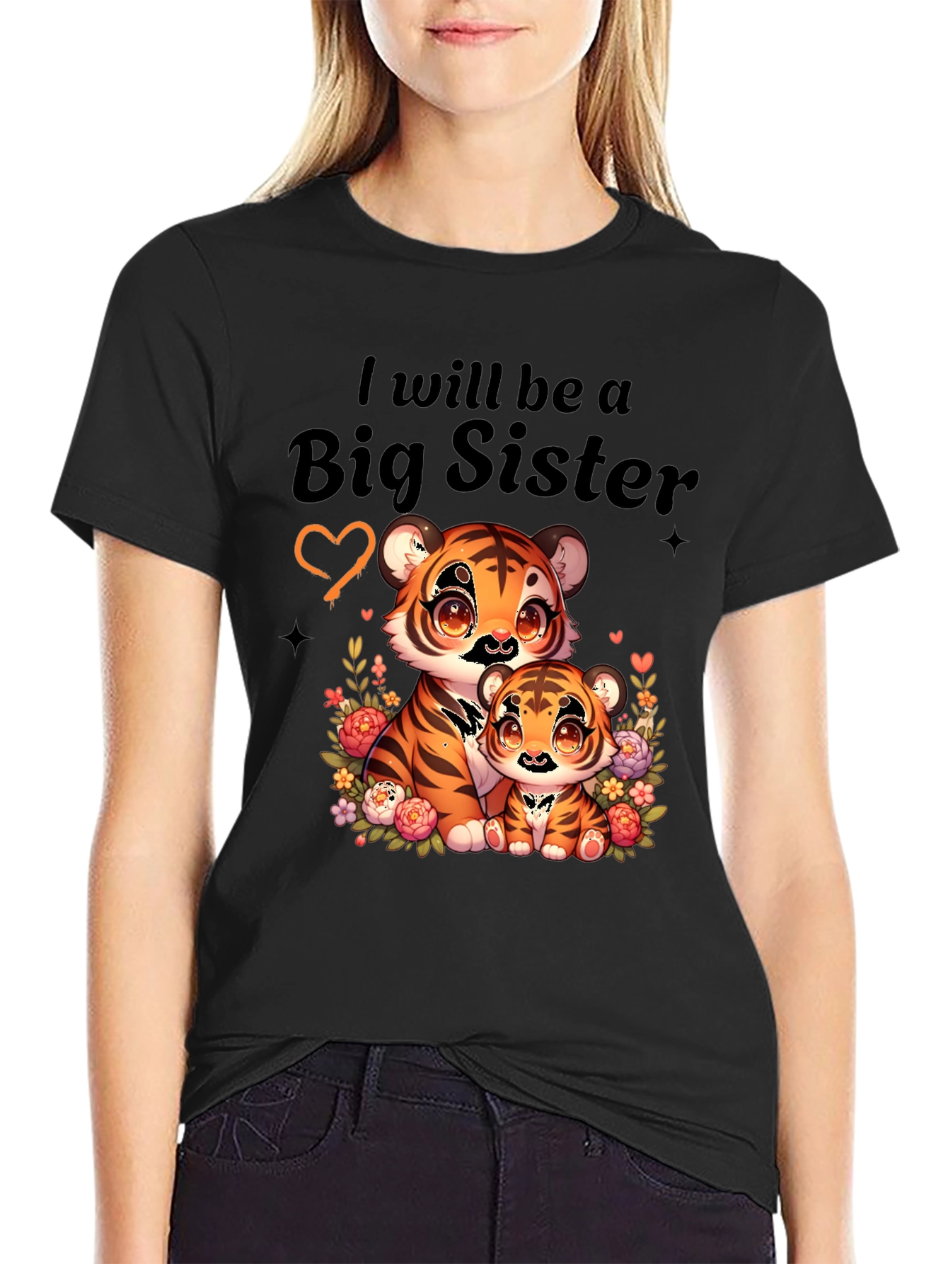 Black Big Sister Tiger Tee view 2