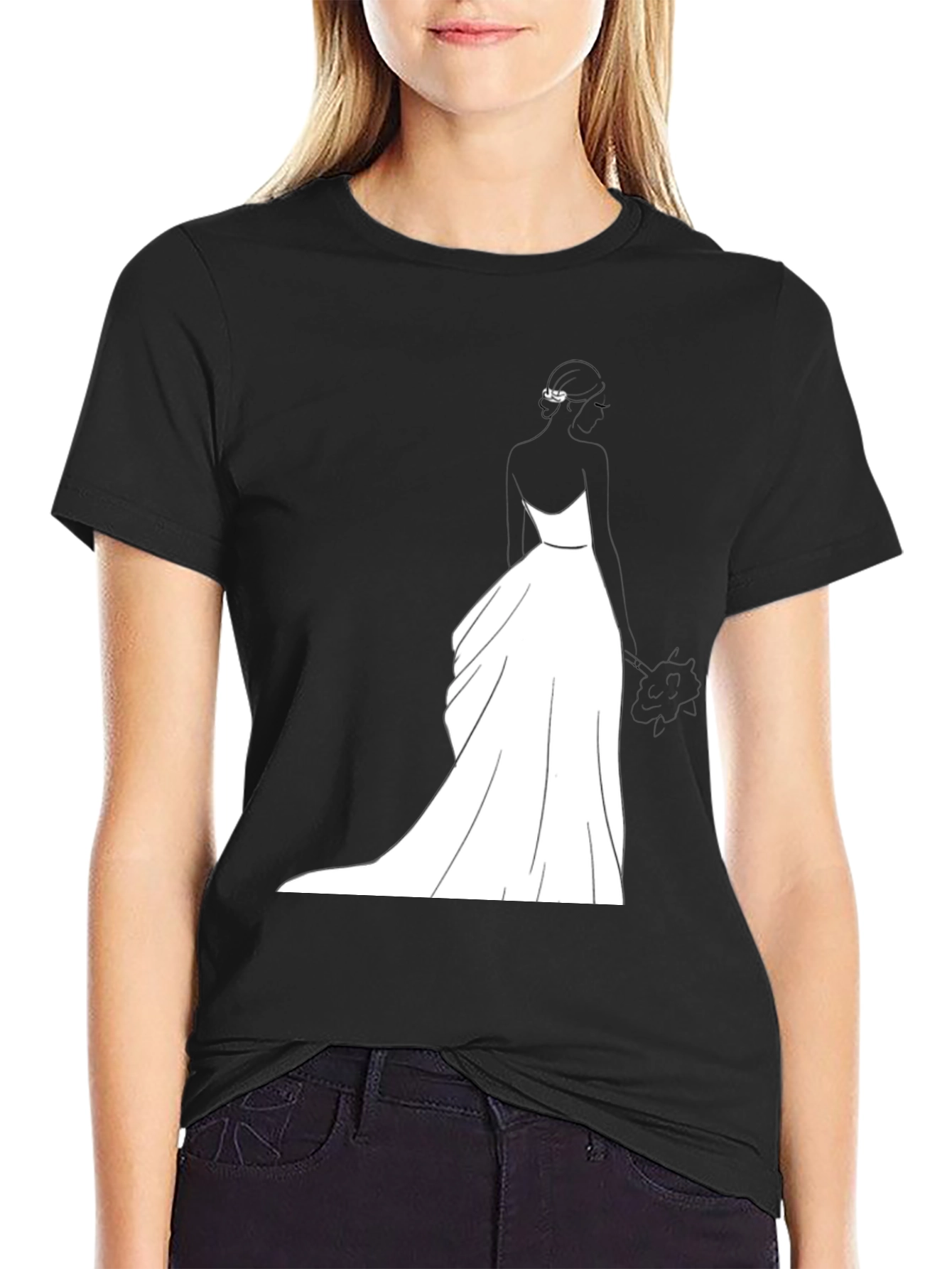 Bride Graphic T-Shirt - Black Wedding Design - 2
