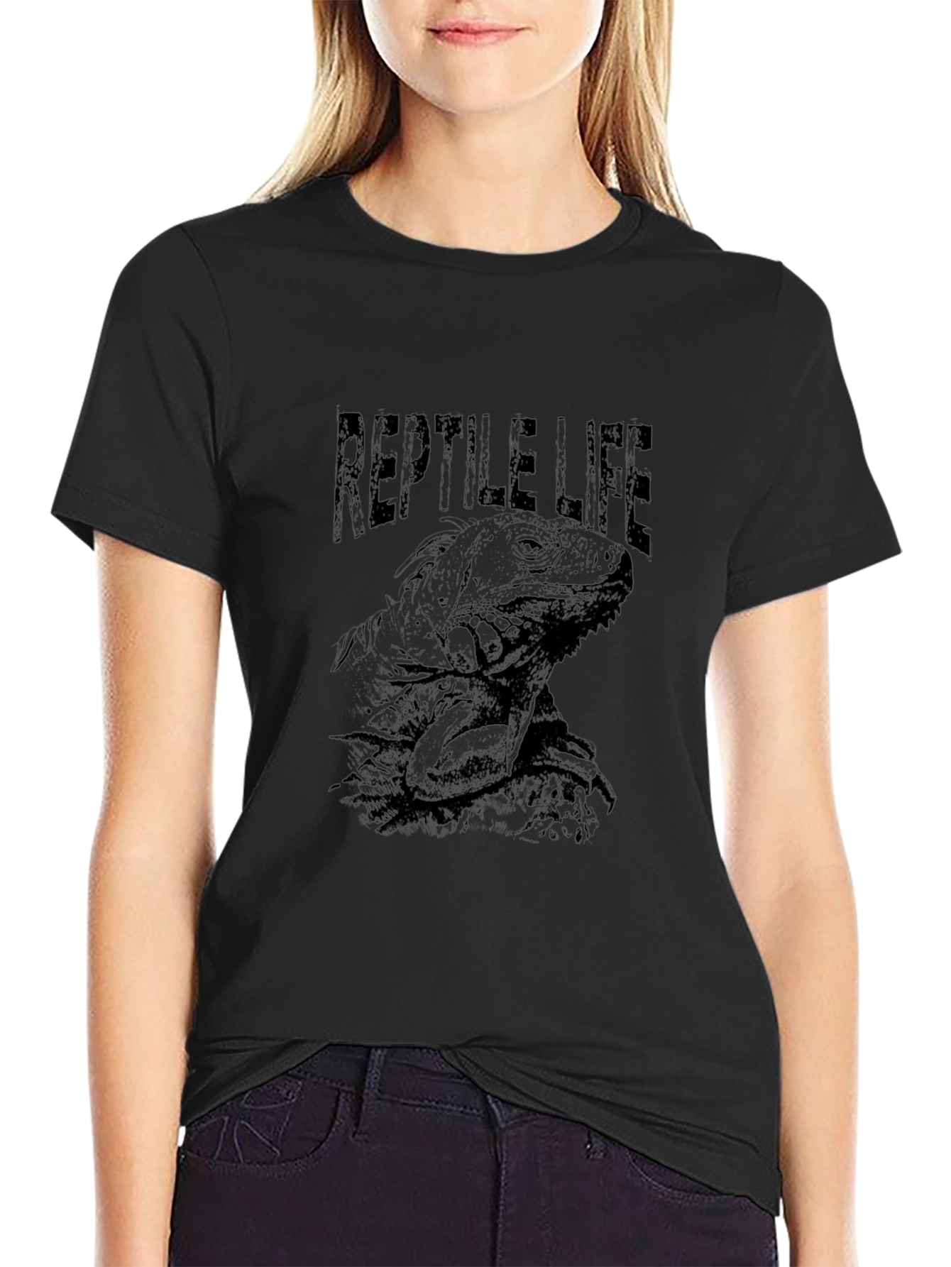 Black Reptile Life Graphic Tee - Black view 2
