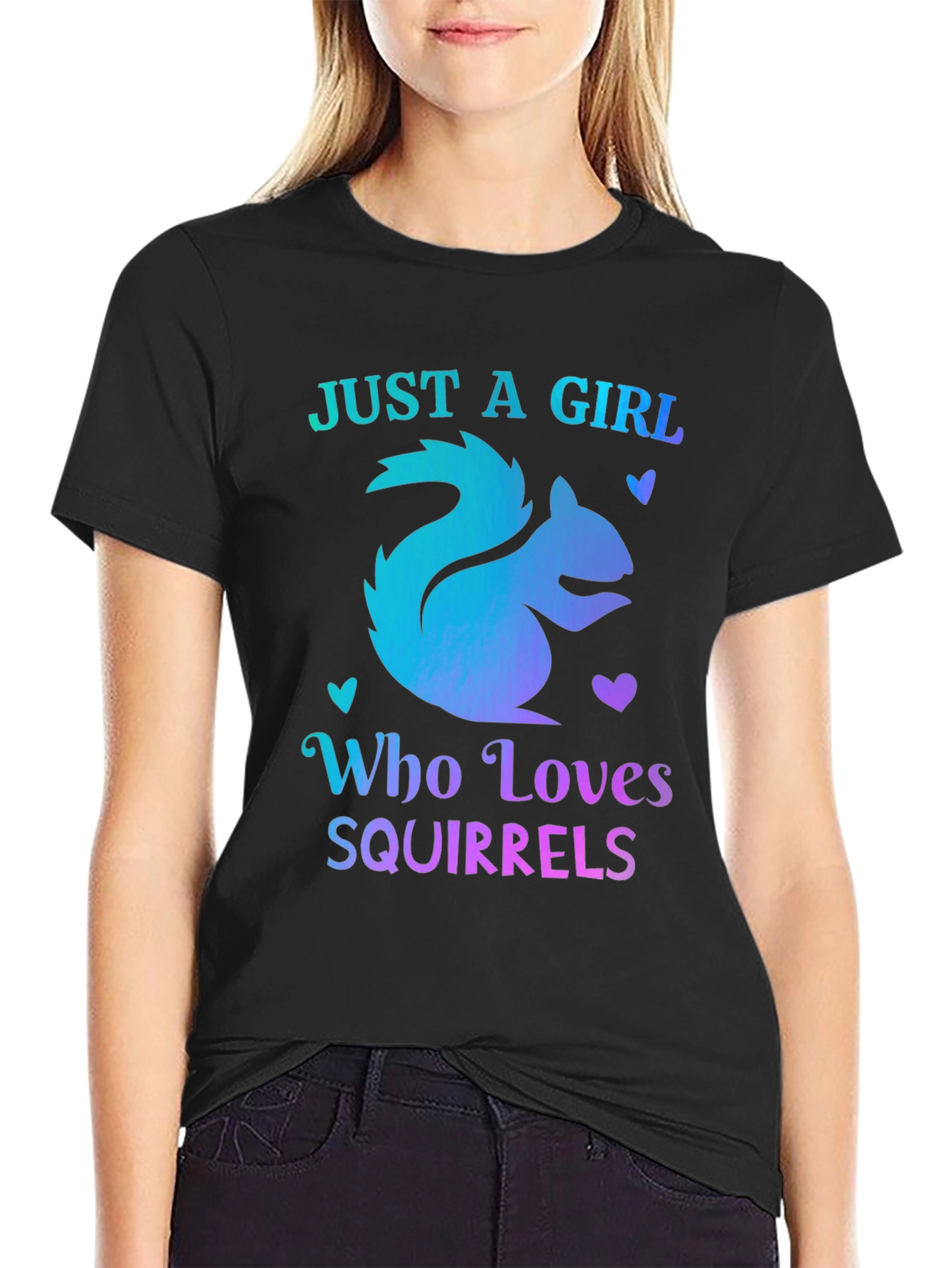 Black Girl Who Loves Squirrels T-Shirt view 2
