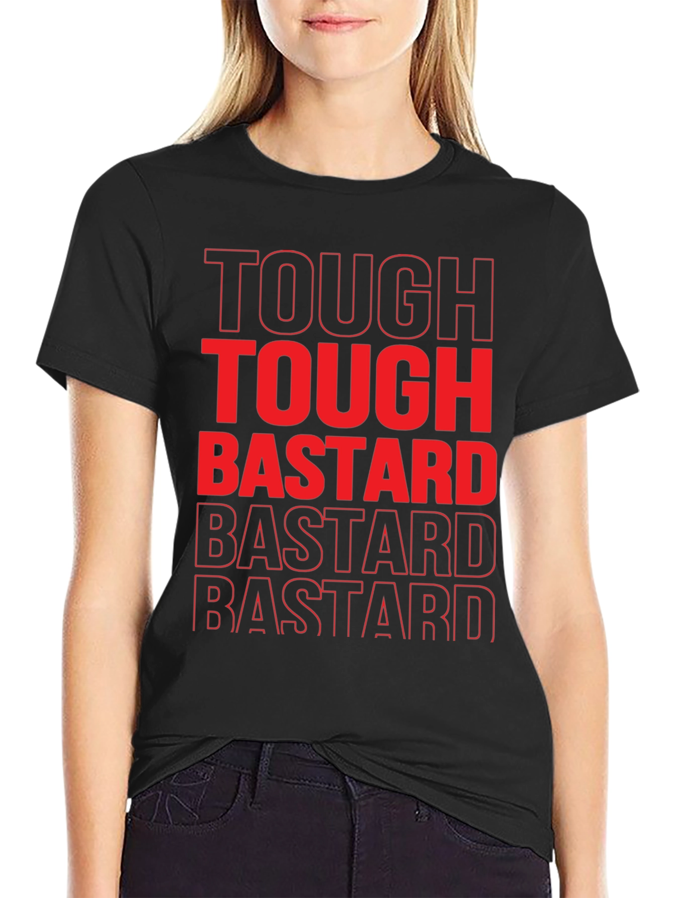 Black Tough Bastard Graphic Tee view 2