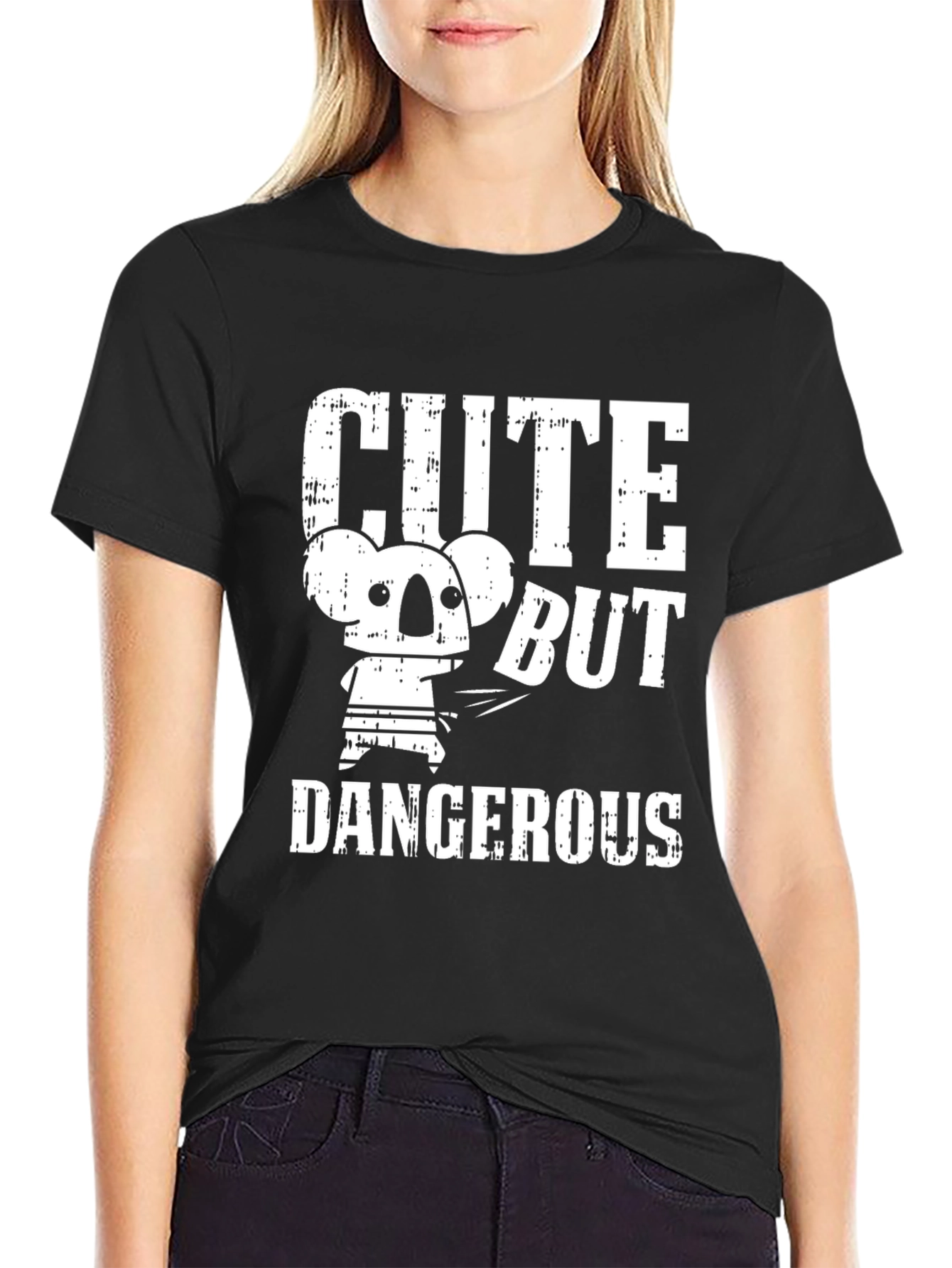 Black Cute But Dangerous Graphic Tee view 2