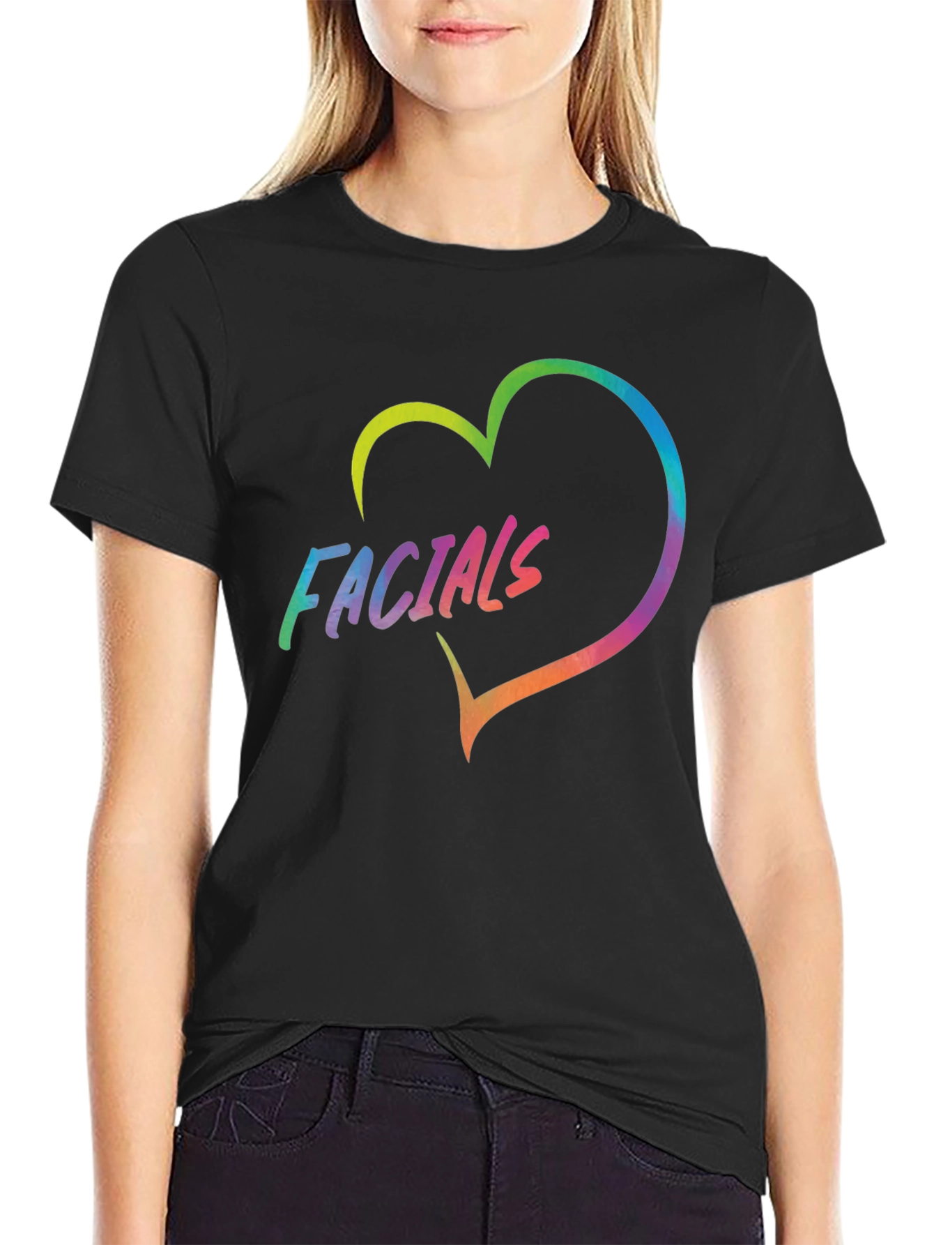 Black Facials Heart T-Shirt - Express Yourself! view 2