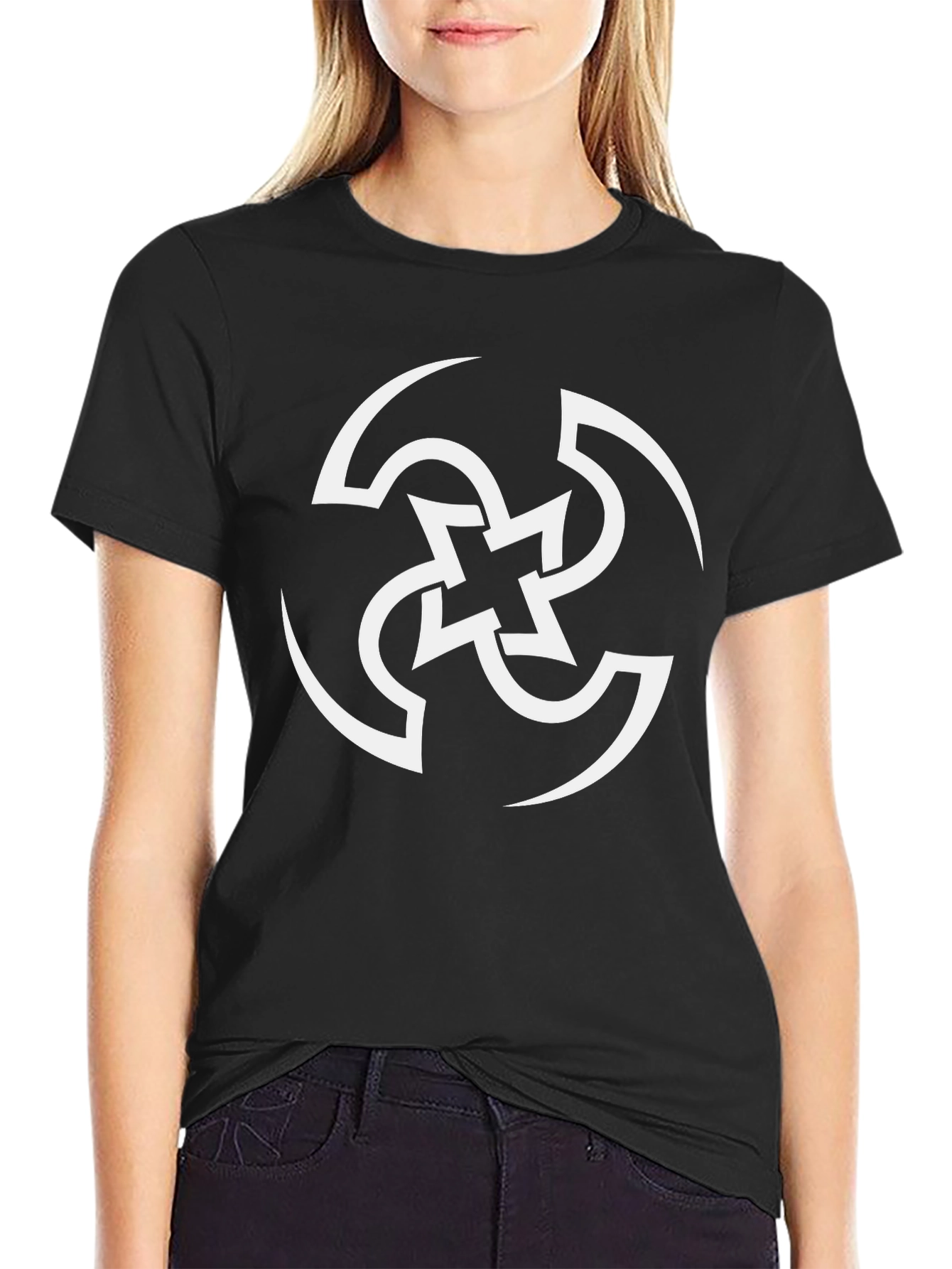 Black Ninja-Inspired Black T-Shirt with White Logo view 2