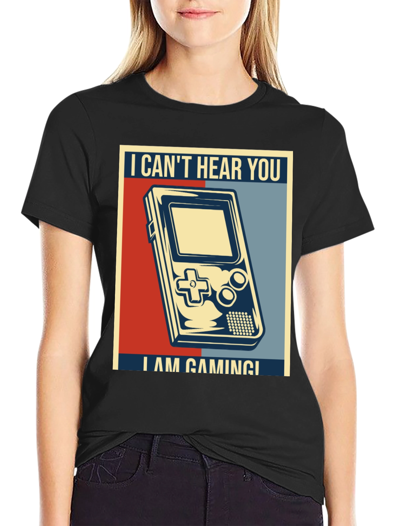 Black I Can't Hear You I'm Gaming T-Shirt view 2