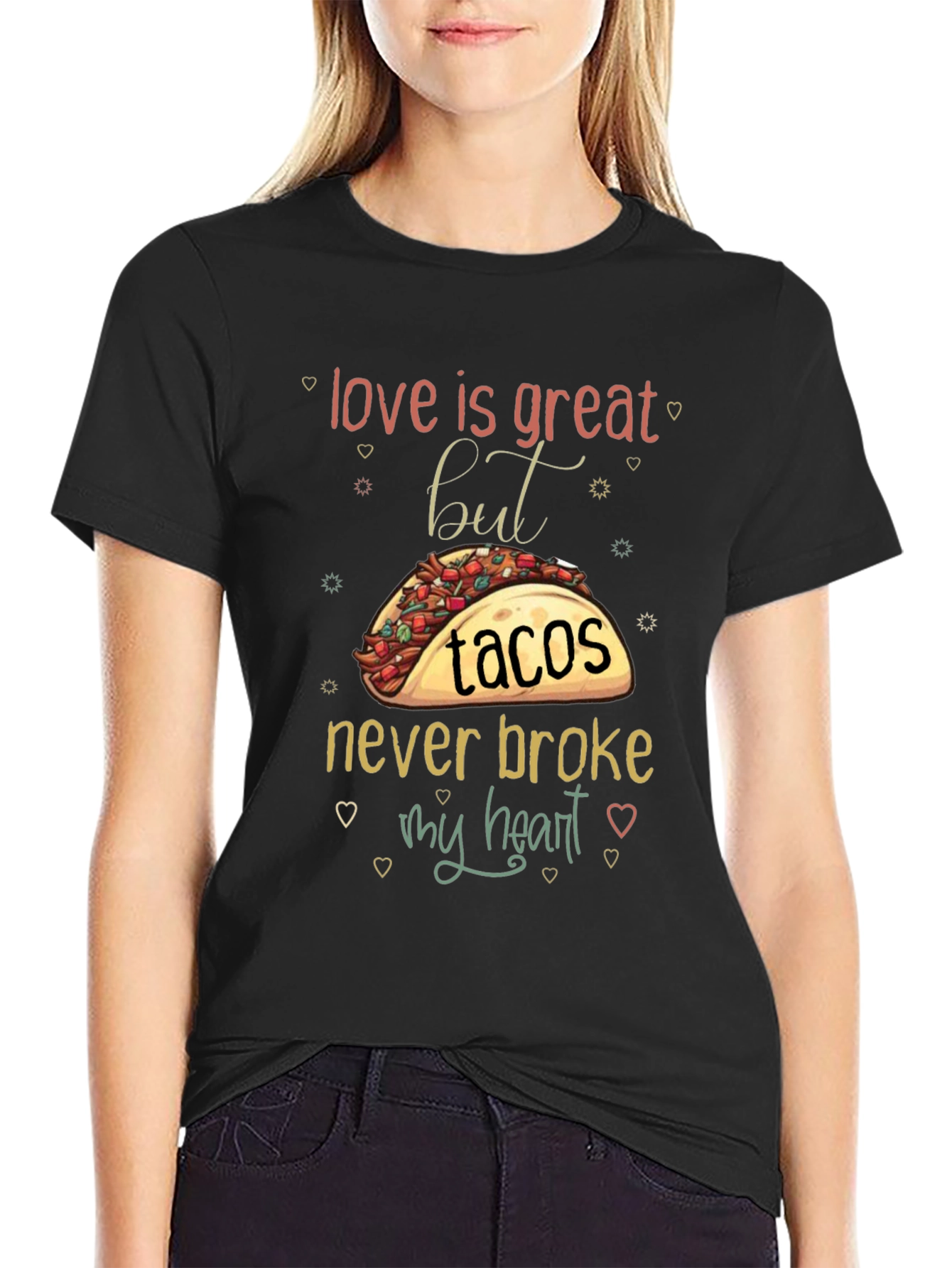 Black Love is Great But Tacos T-Shirt view 2