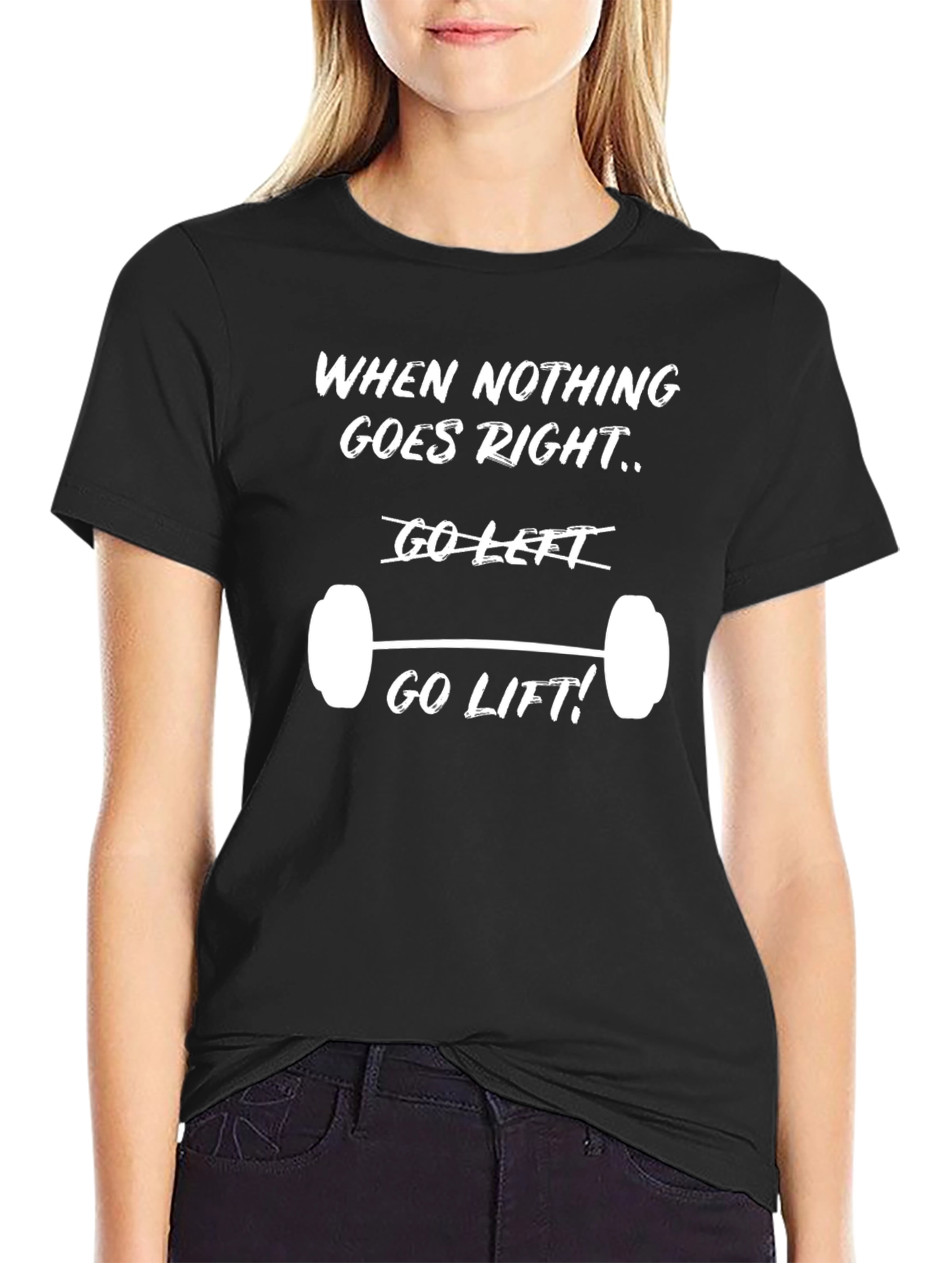Black Humorous Workout Motivation T-Shirt view 2