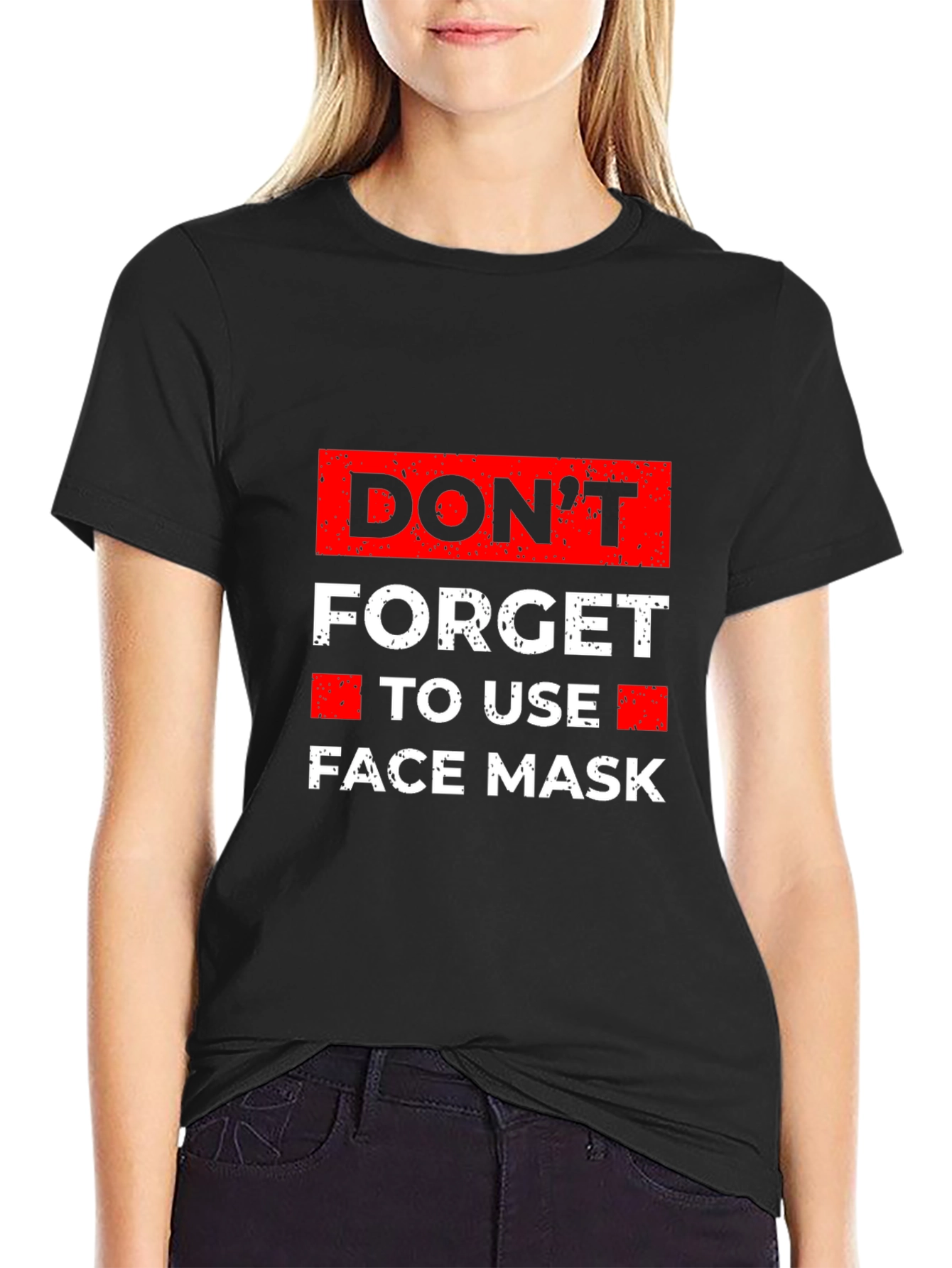 Black Don't Forget Face Mask Graphic Tee - Black view 2