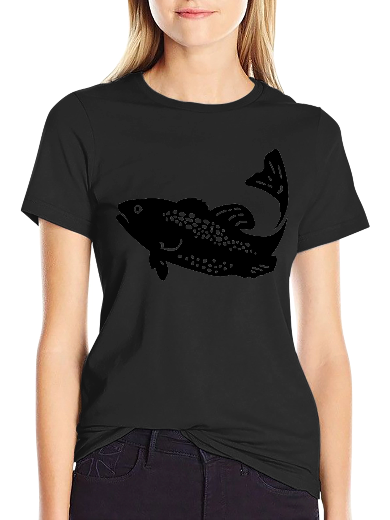 Black Black Fish Graphic Tee - Casual Style view 2