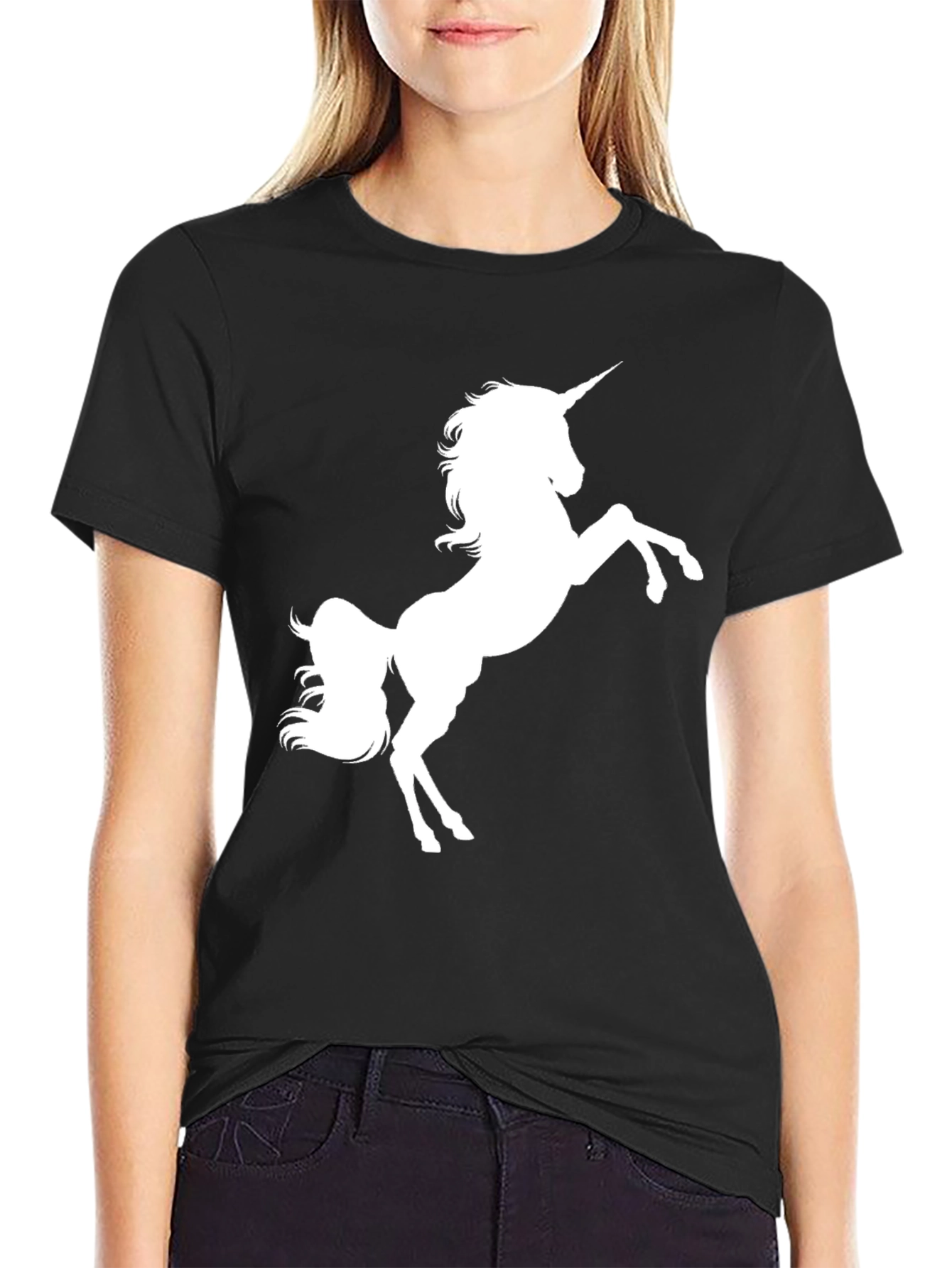 Black Unicorn Graphic Tee - Black Cotton Blend view 2