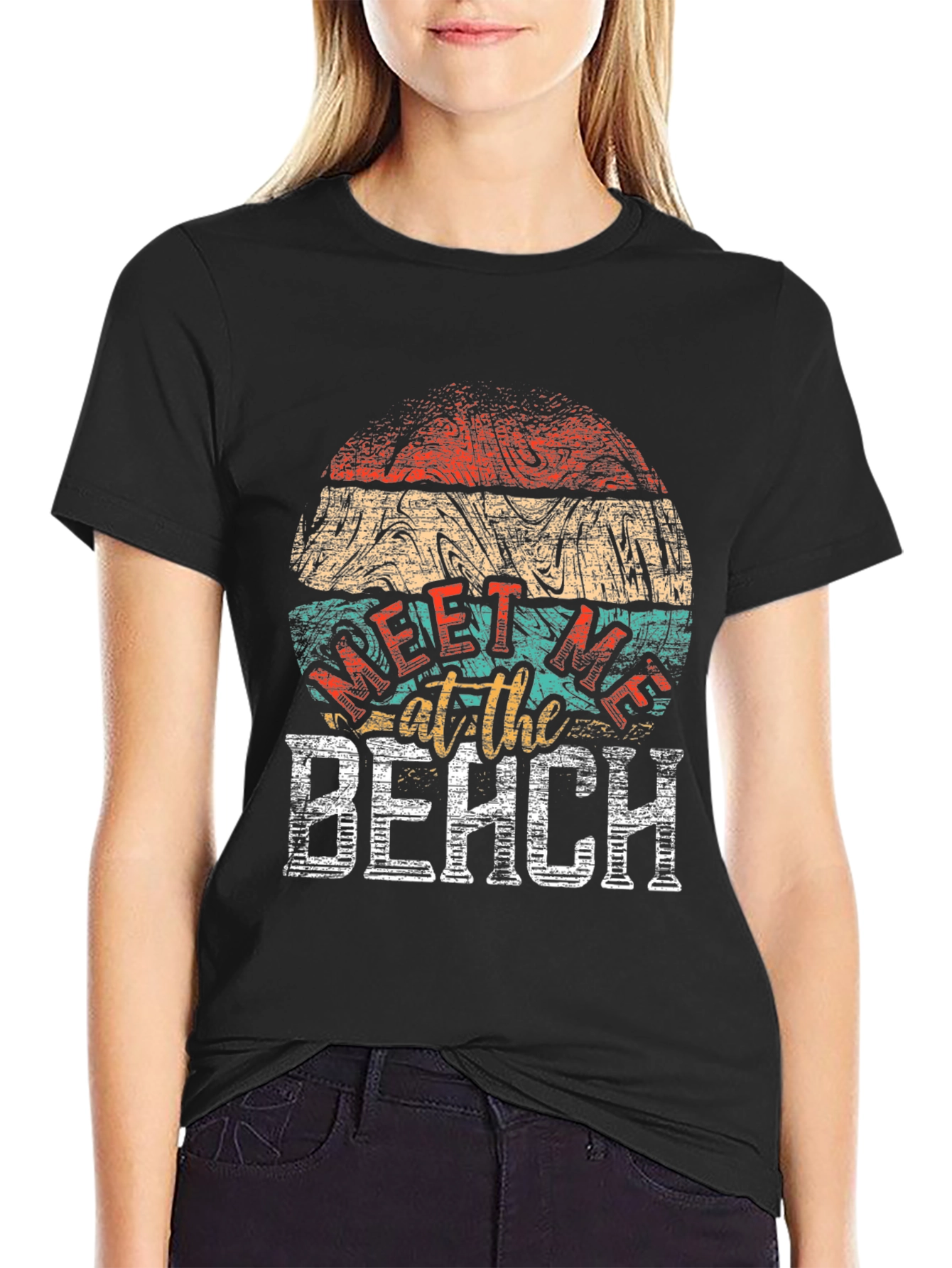 Black Meet Me at the Beach Graphic Tee view 2