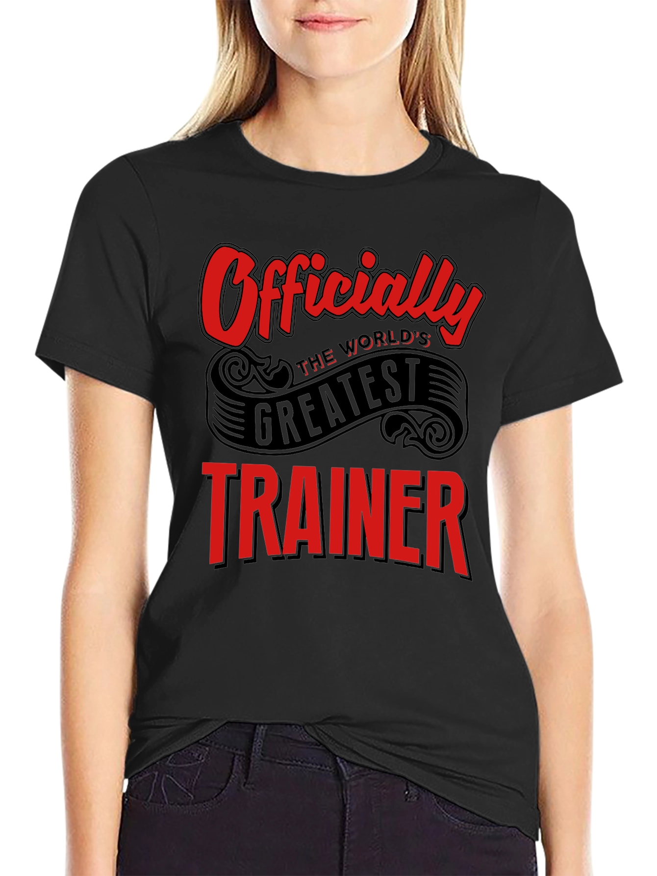 Black World's Greatest Trainer Black T-Shirt view 2