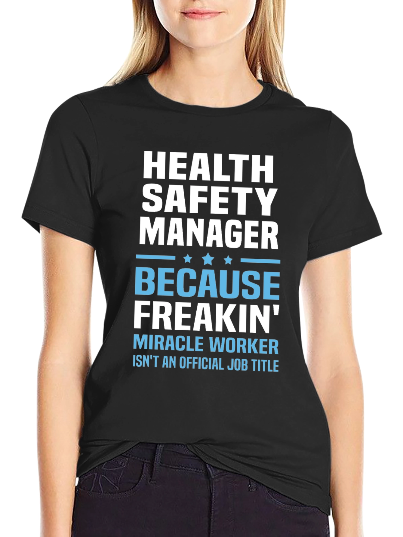 Black Health Safety Manager T-Shirt view 2