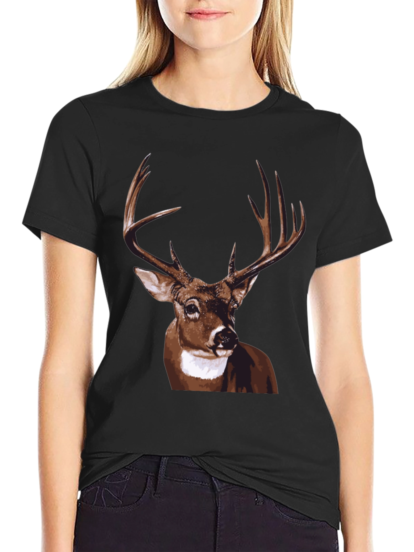 Black Deer Graphic Tee - Men's Black T-Shirt view 2