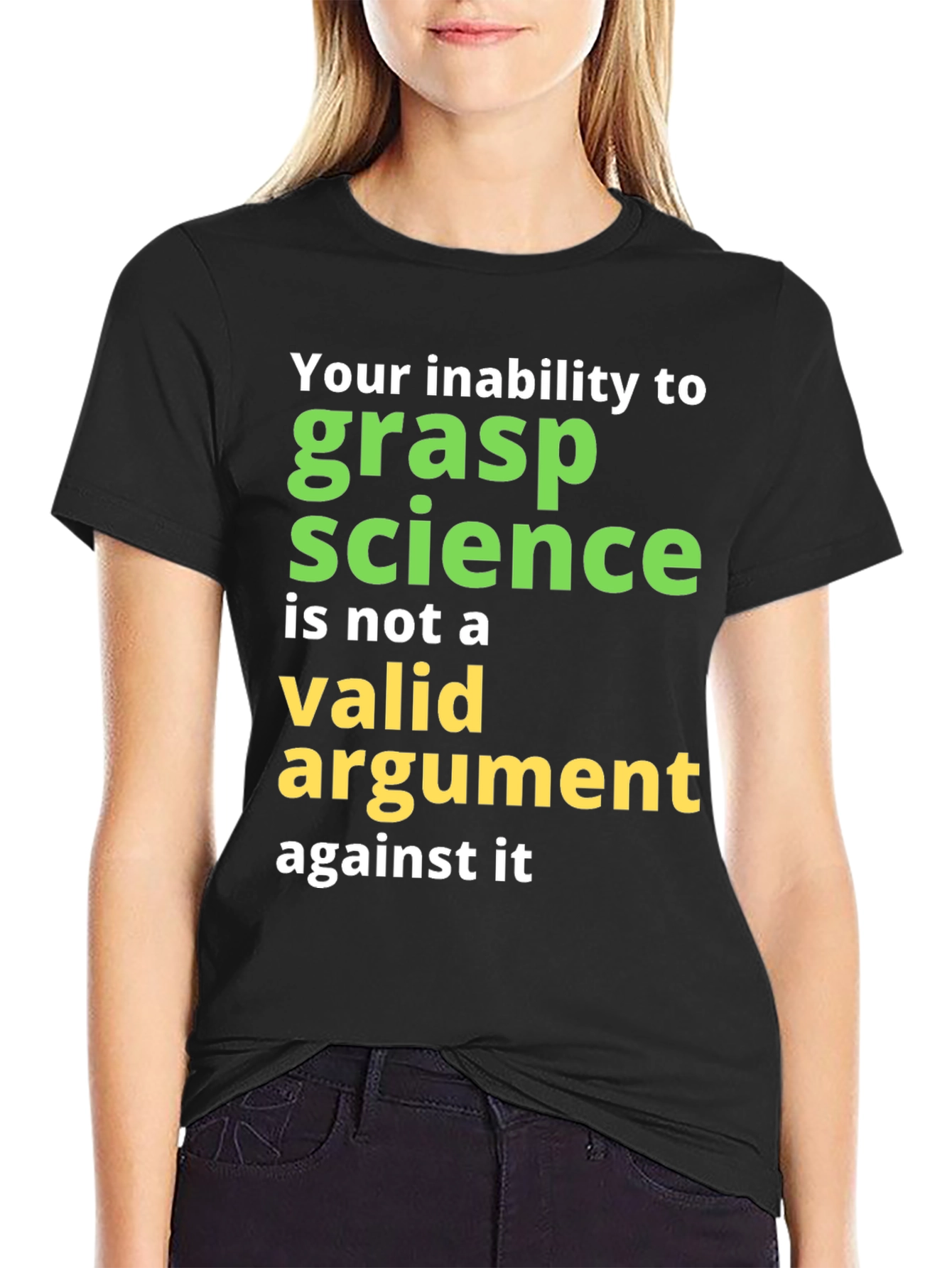 Black Science Humor T-Shirt: Grasp Science view 2