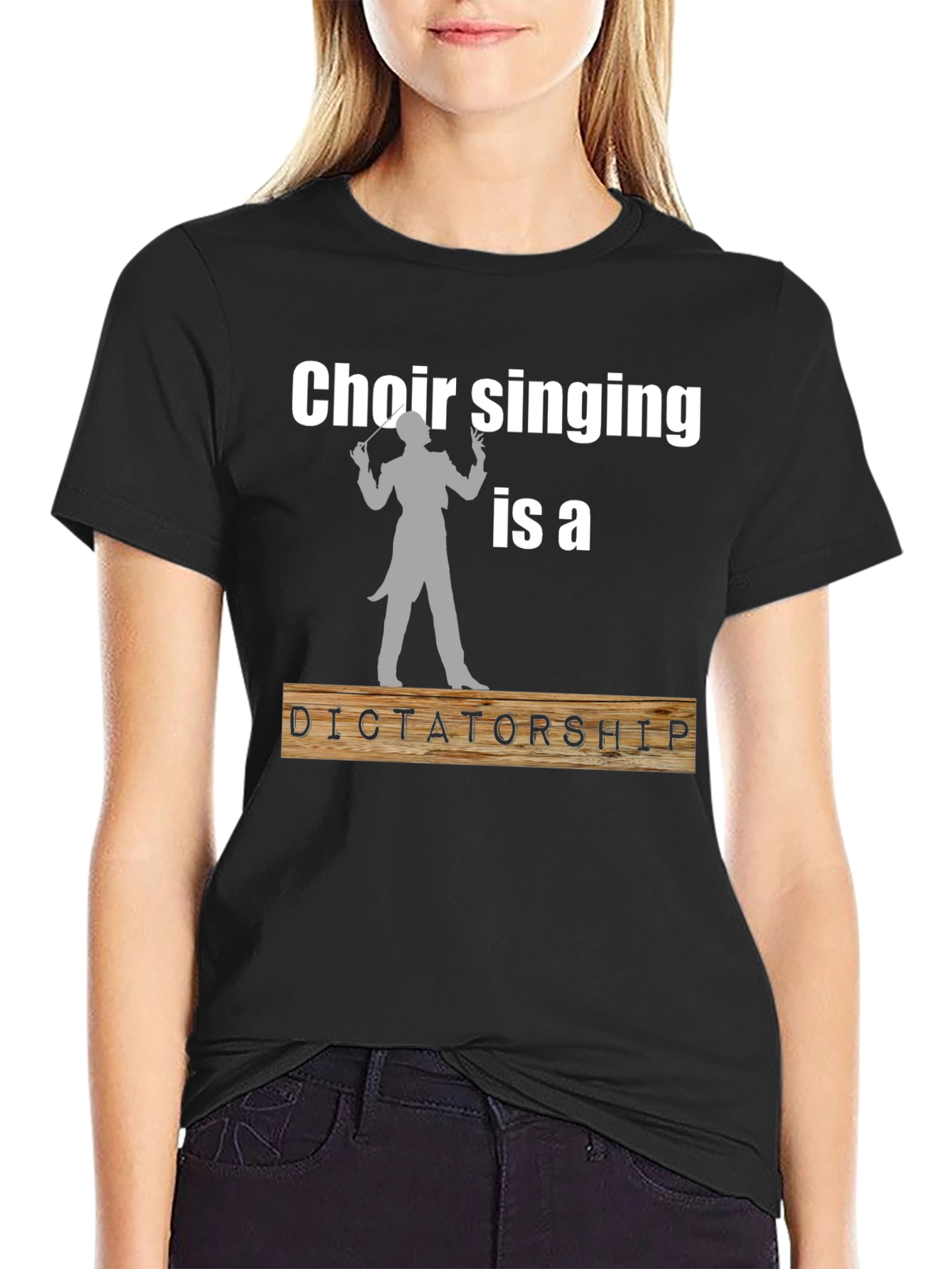 Black Choir Singing is a Dictatorship T-Shirt view 2