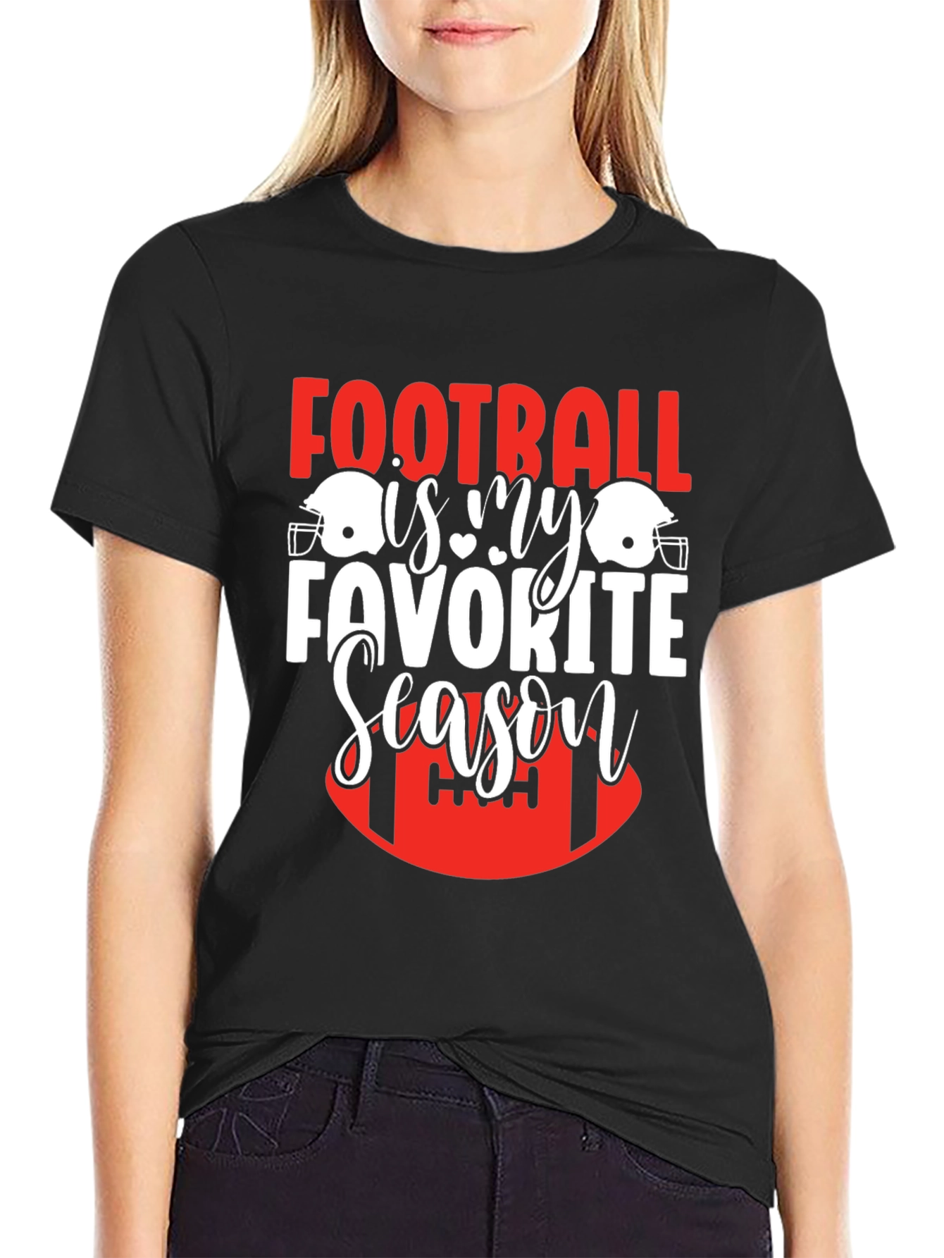 Black Football Is My Favorite Season T-Shirt view 2